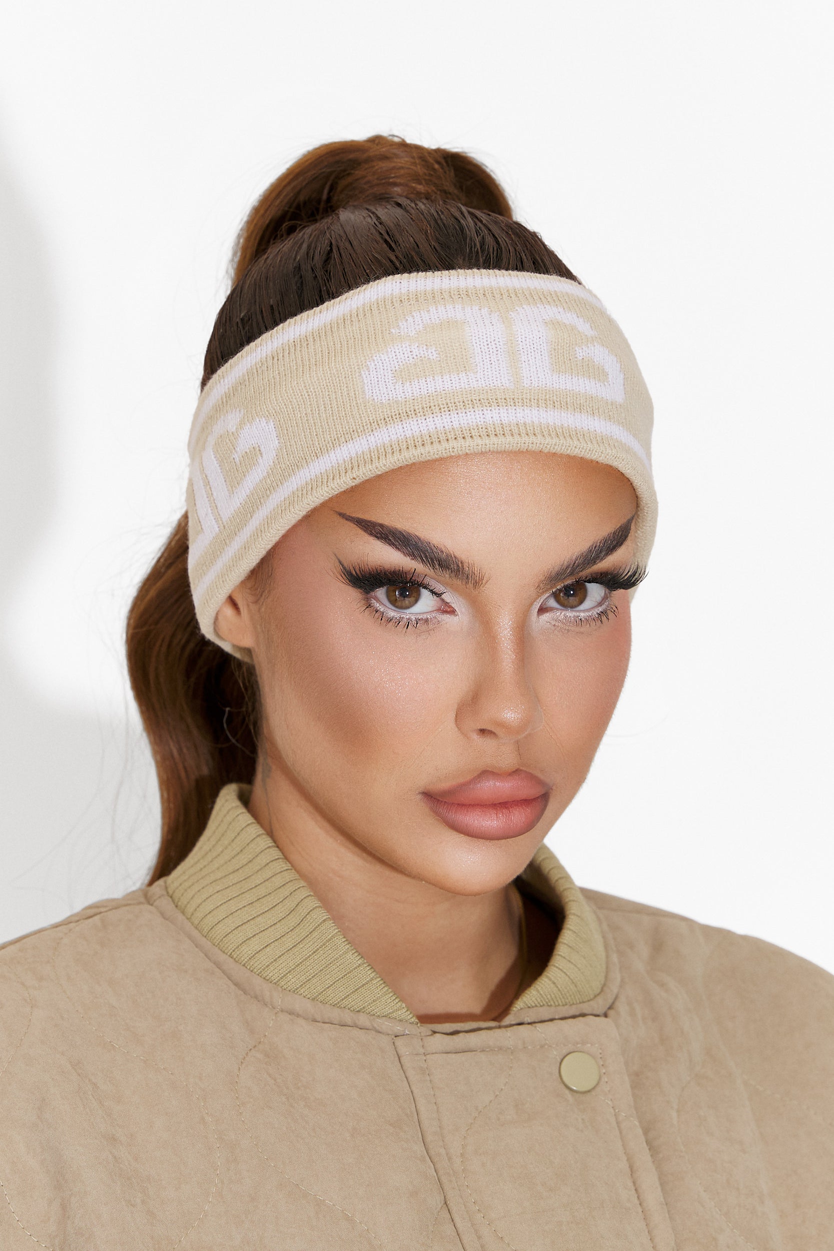 Damen-Casual-Stirnband beige Kasra Bogas