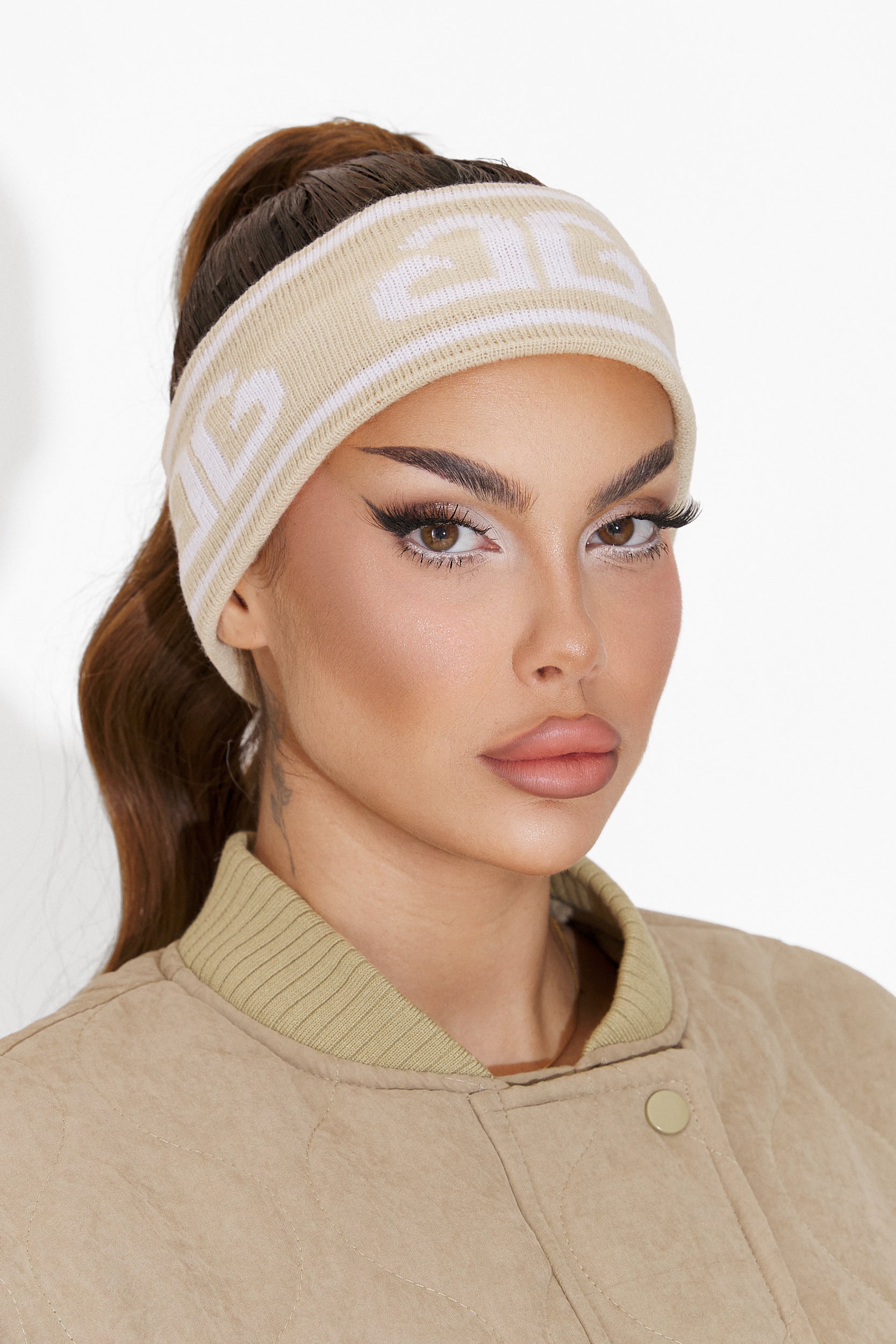 Damen-Casual-Stirnband beige Kasra Bogas