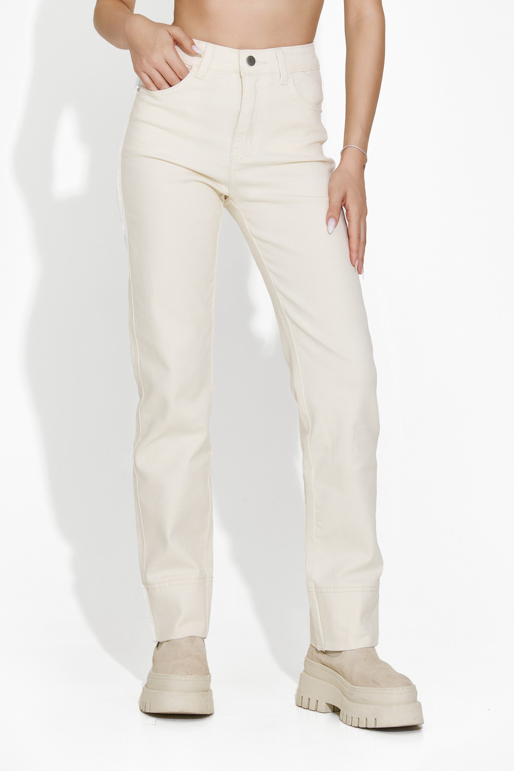 Beige Damen Casual Jeans Eilen Bogas