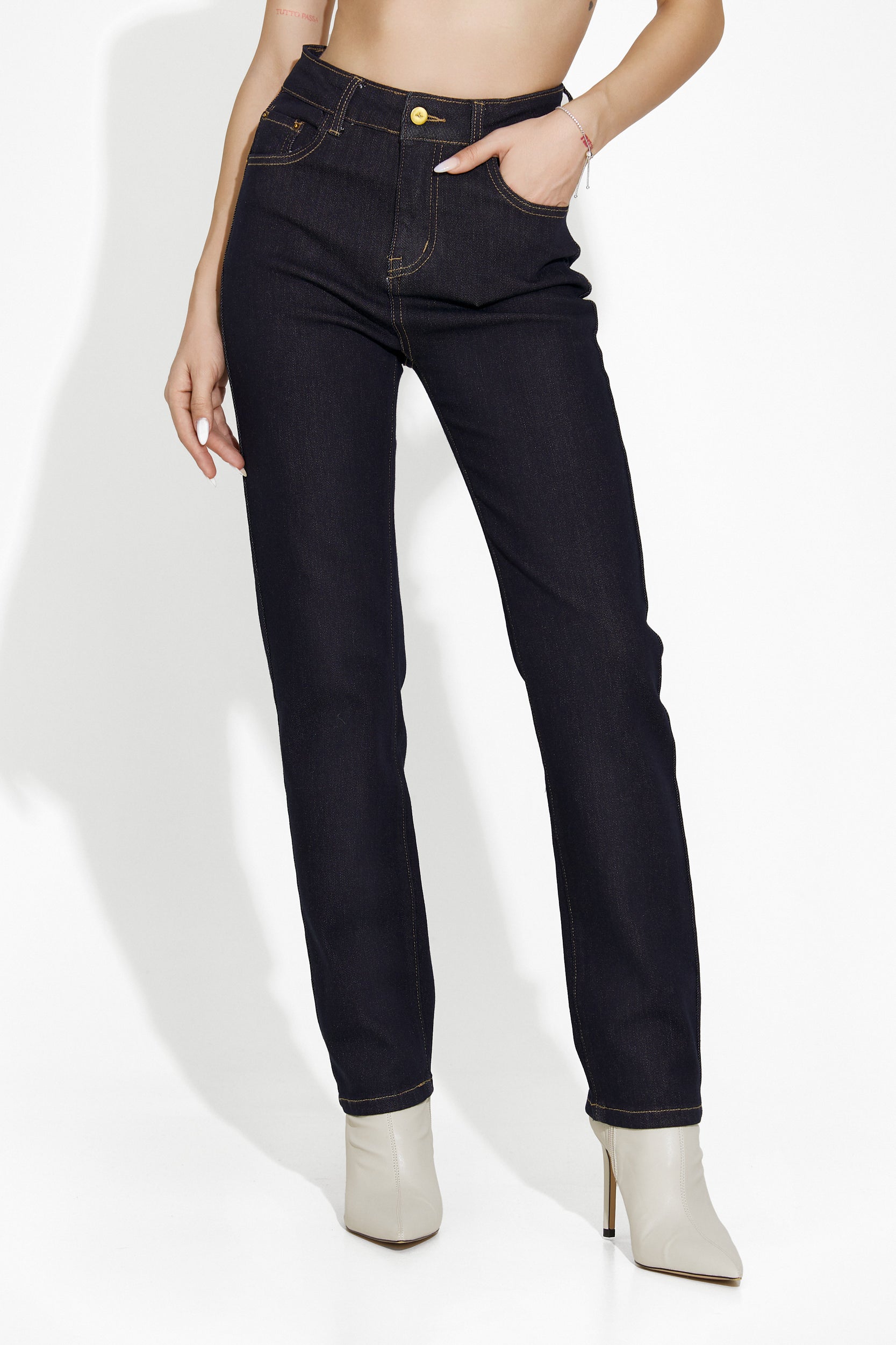 Jeans femme décontractés bleu marine Delsie Bogas