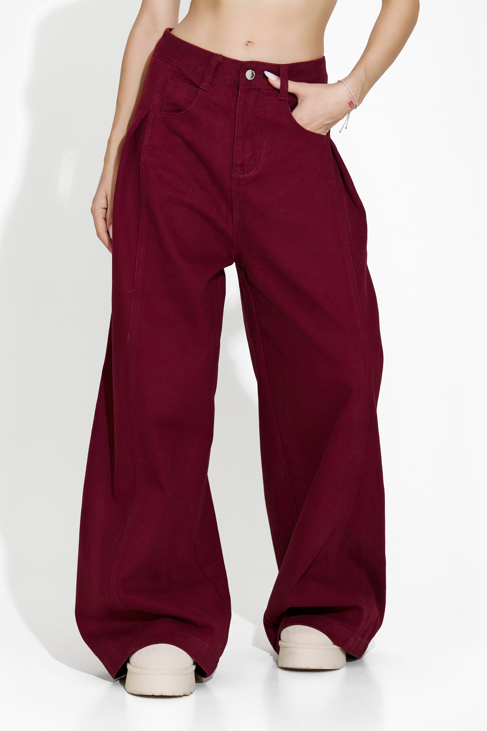 Jeans donna casual bordeaux Cherise Bogas