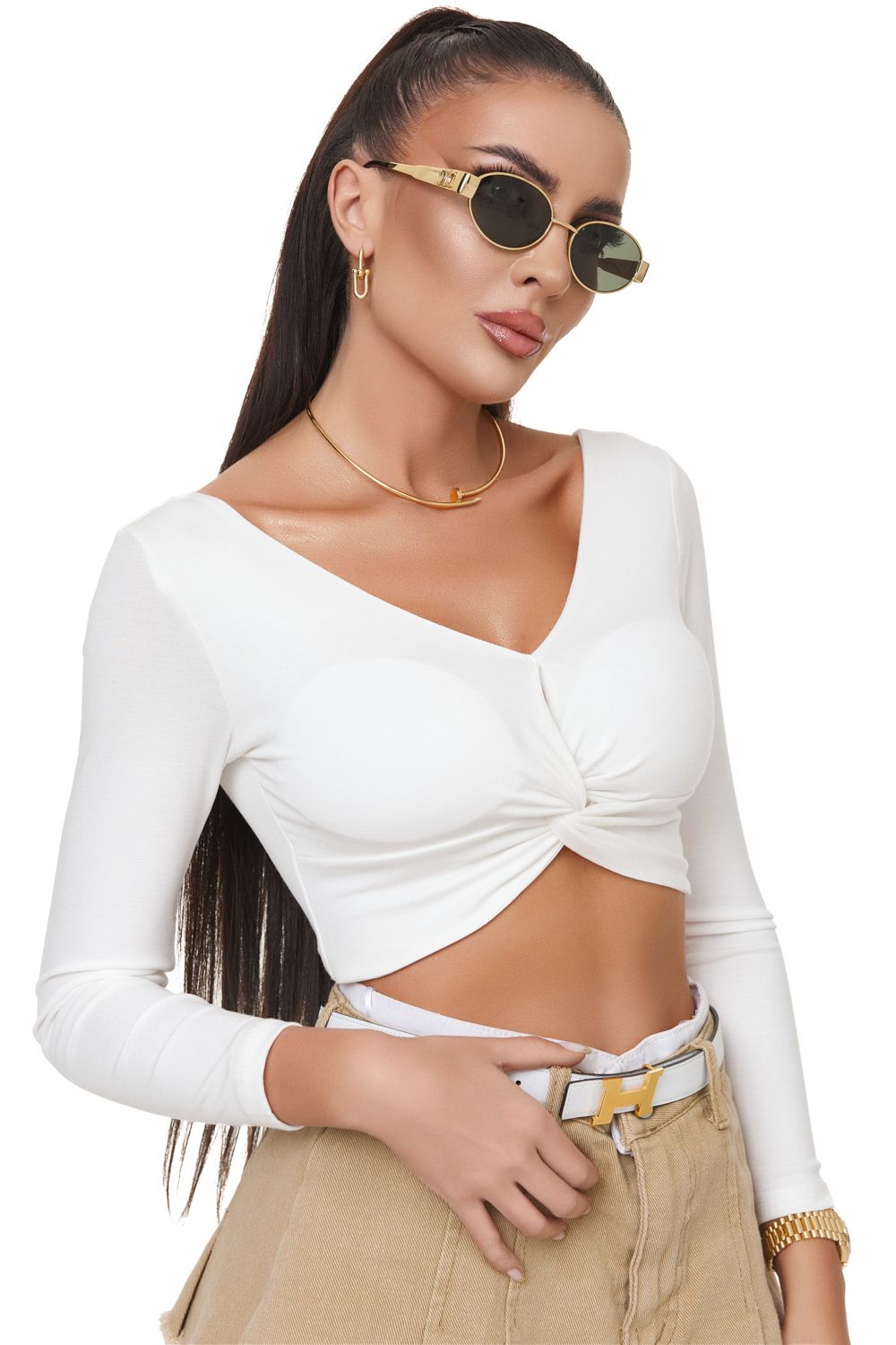 Tenisa Bogas casual white blouse for women