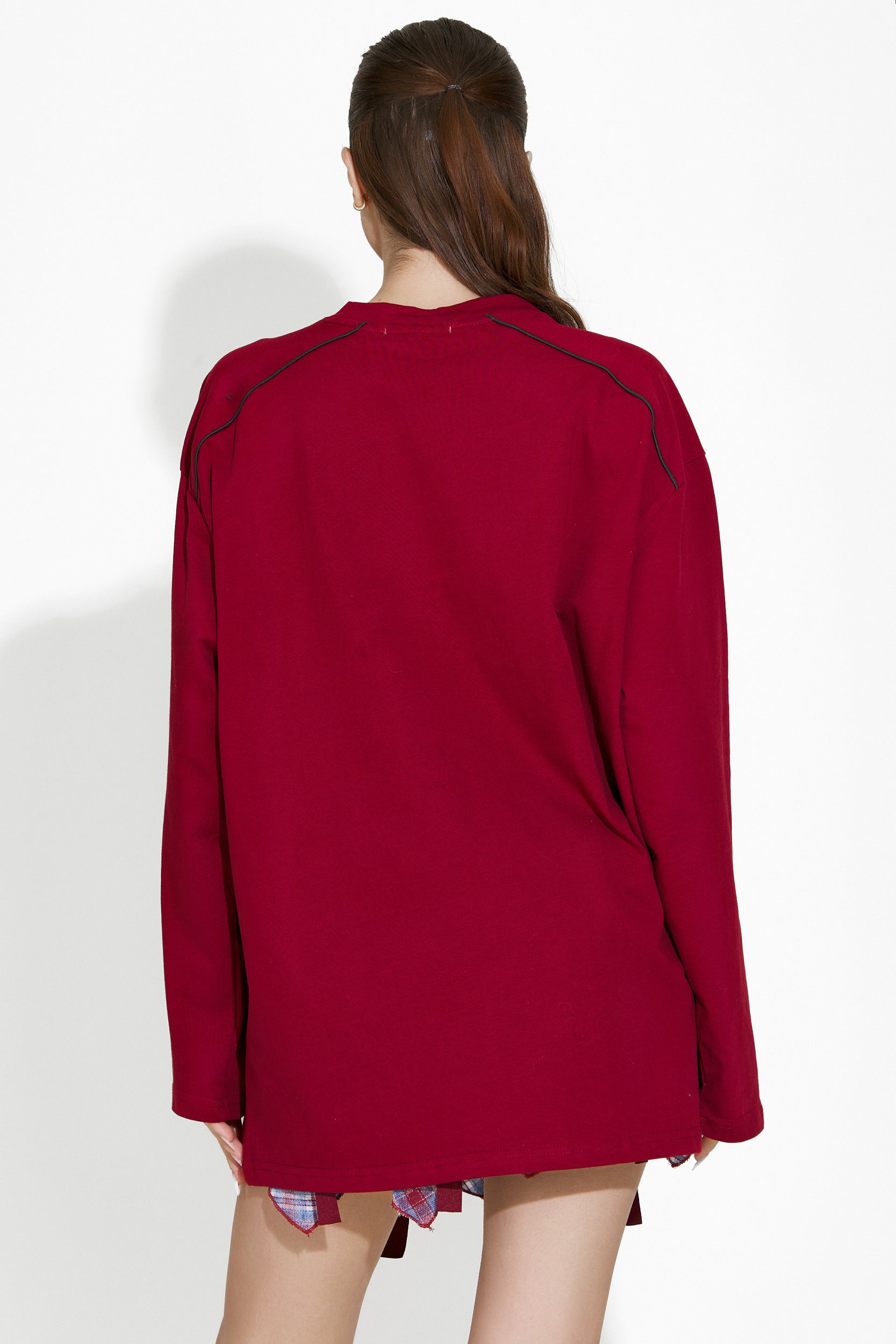 Casual burgundy Galice Bogas ladies blouse