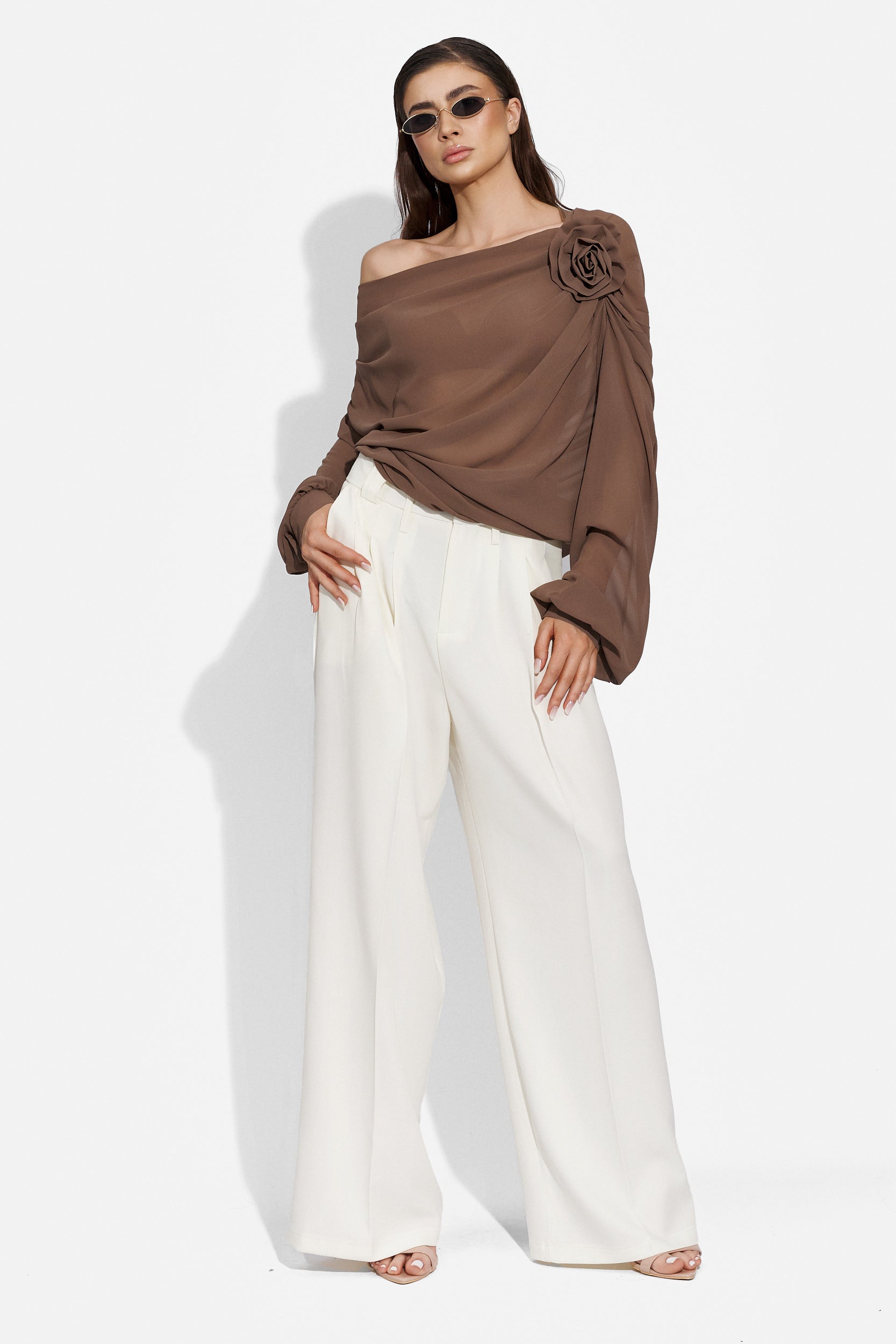 Elegant brown lady blouse Vanesa Bogas