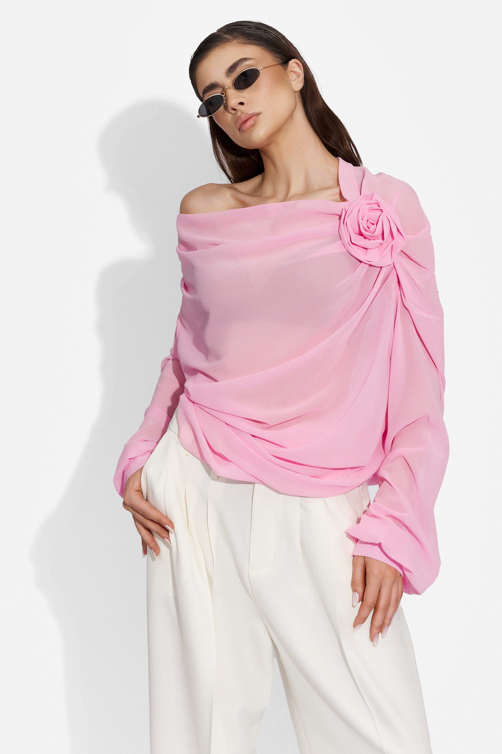 Elegant lady blouse pink Vanesa Bogas