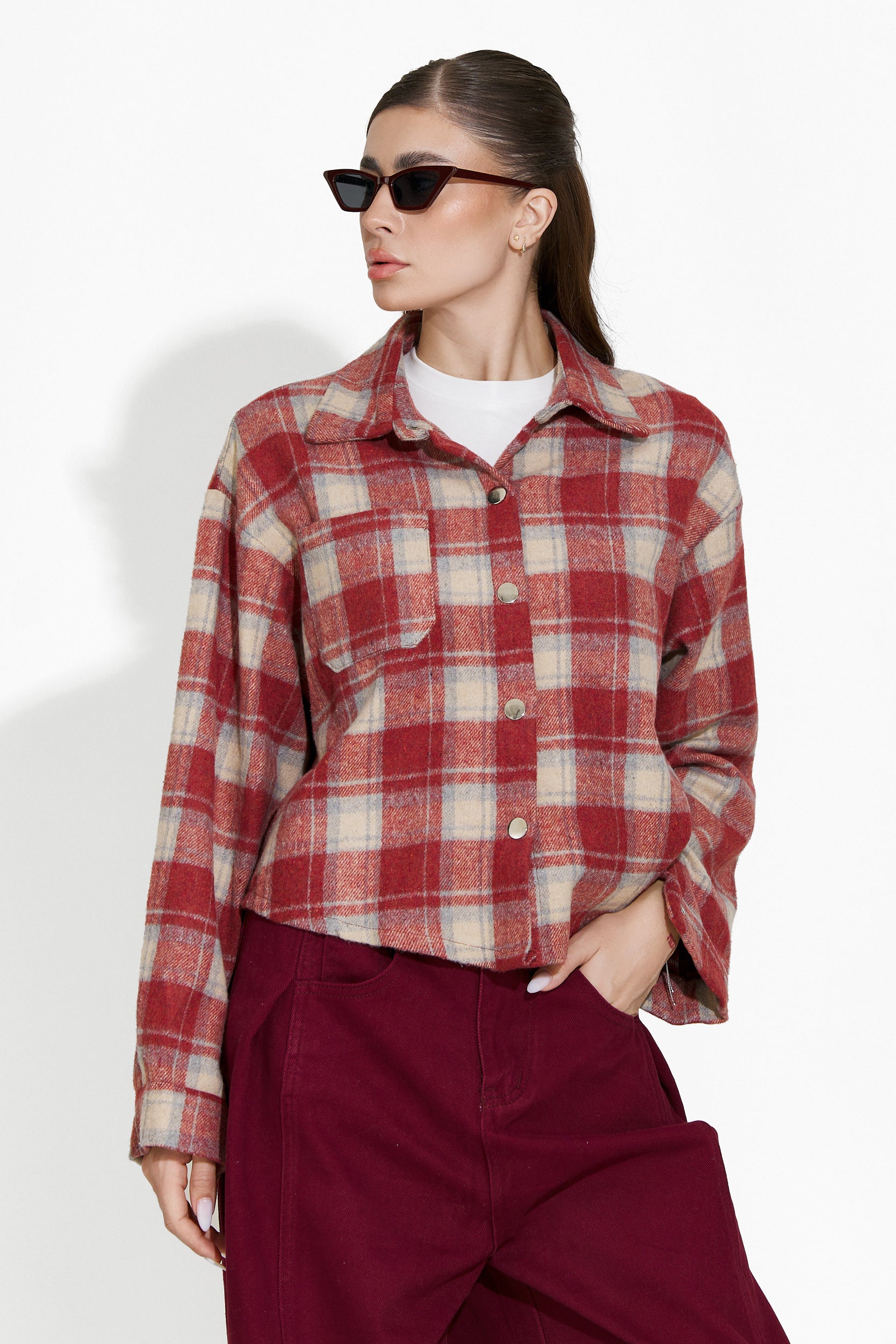 Luziana Bogas casual burgundy women's shirt