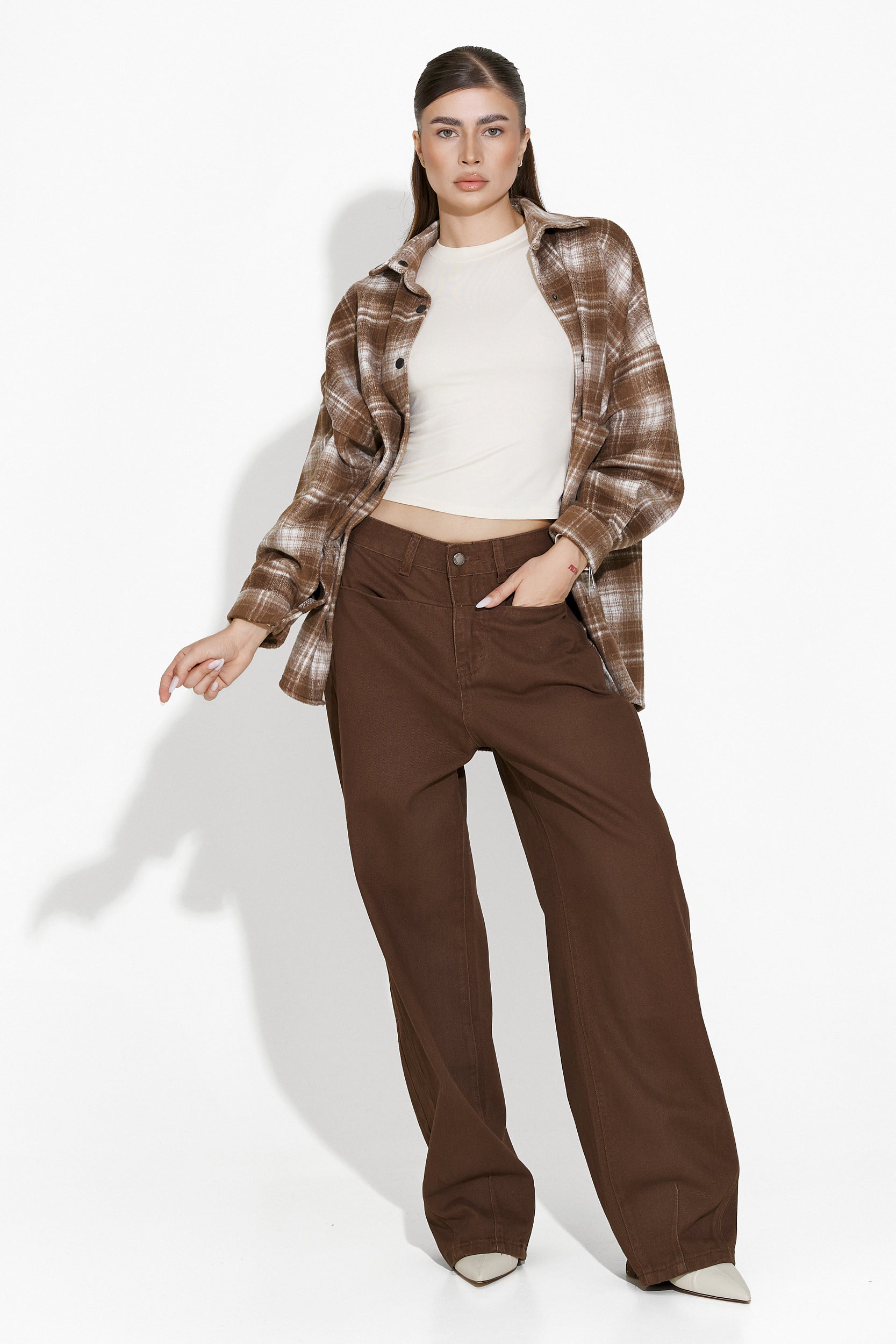 Brown casual women's shirt Luize Bogas