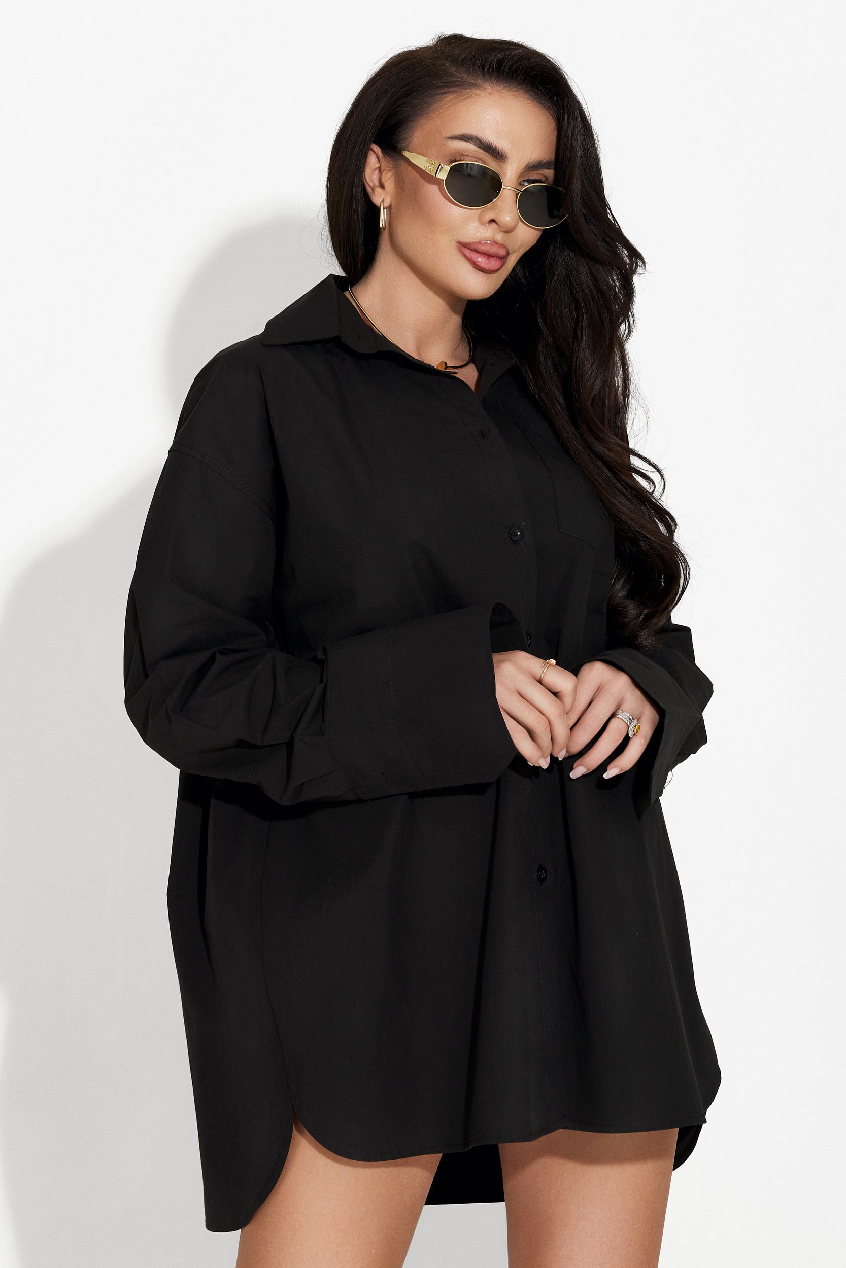Ehtia Bogas elegant black ladies shirt