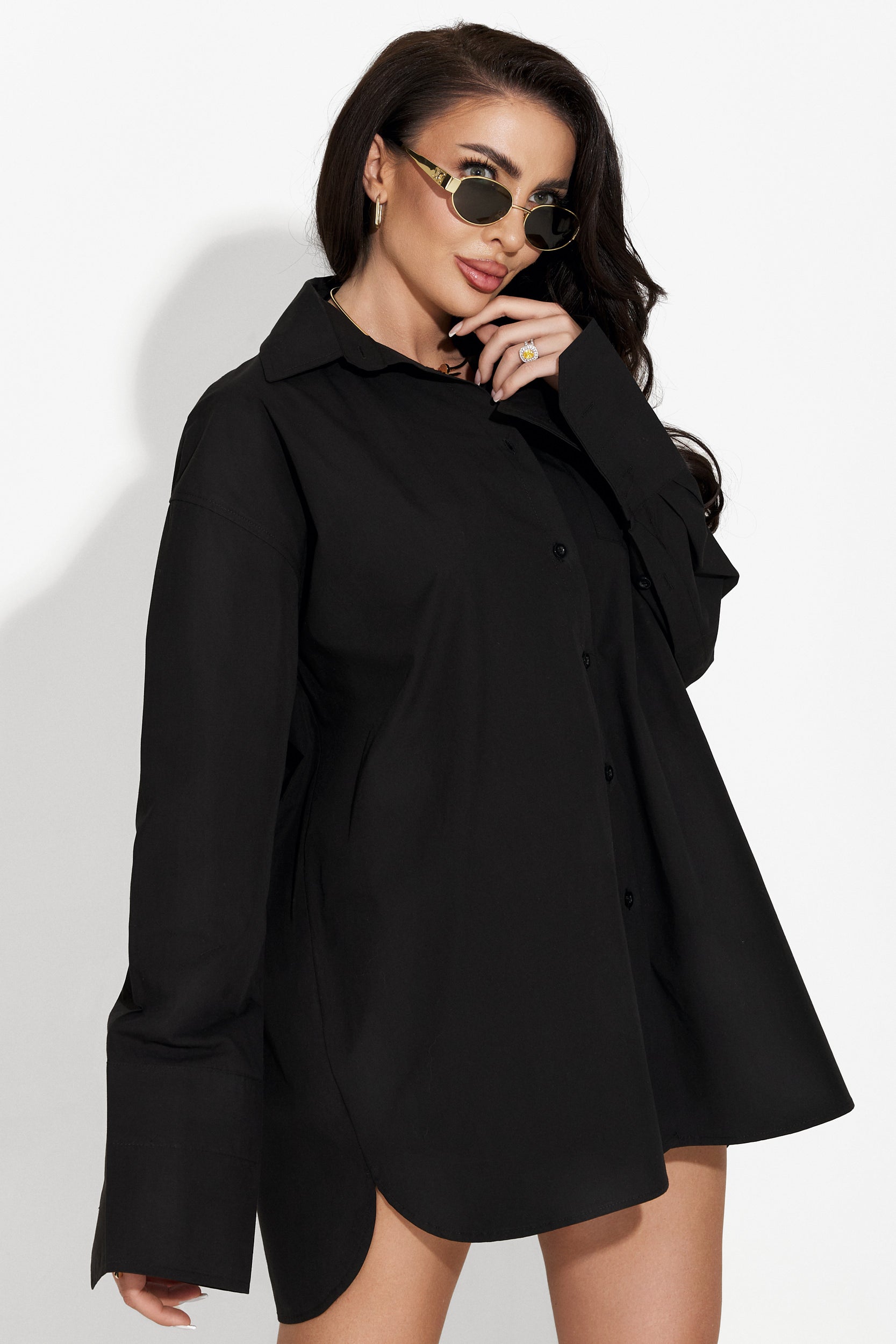 Ehtia Bogas elegant black ladies shirt