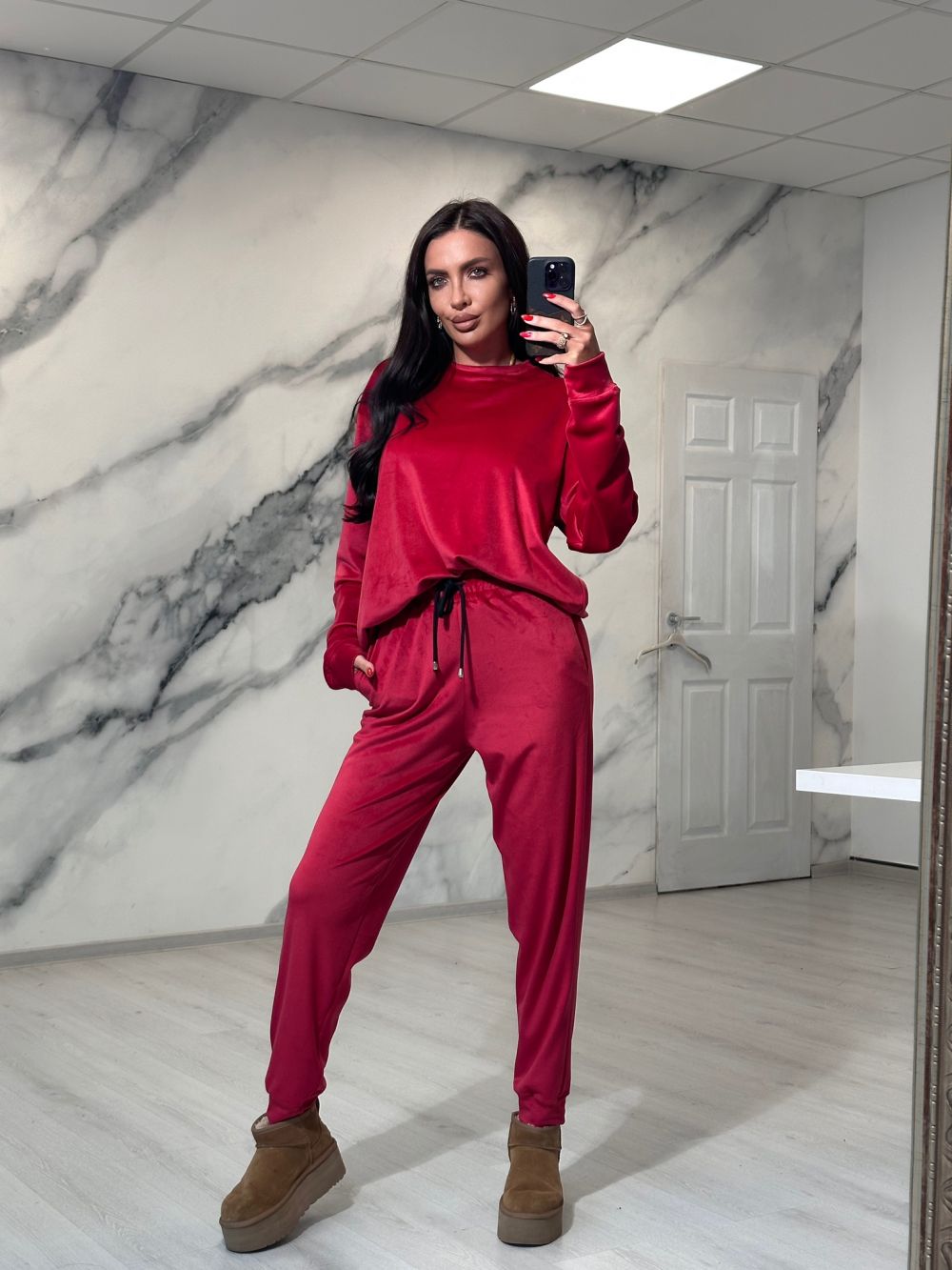 Casual red outfit Vandana Bogas