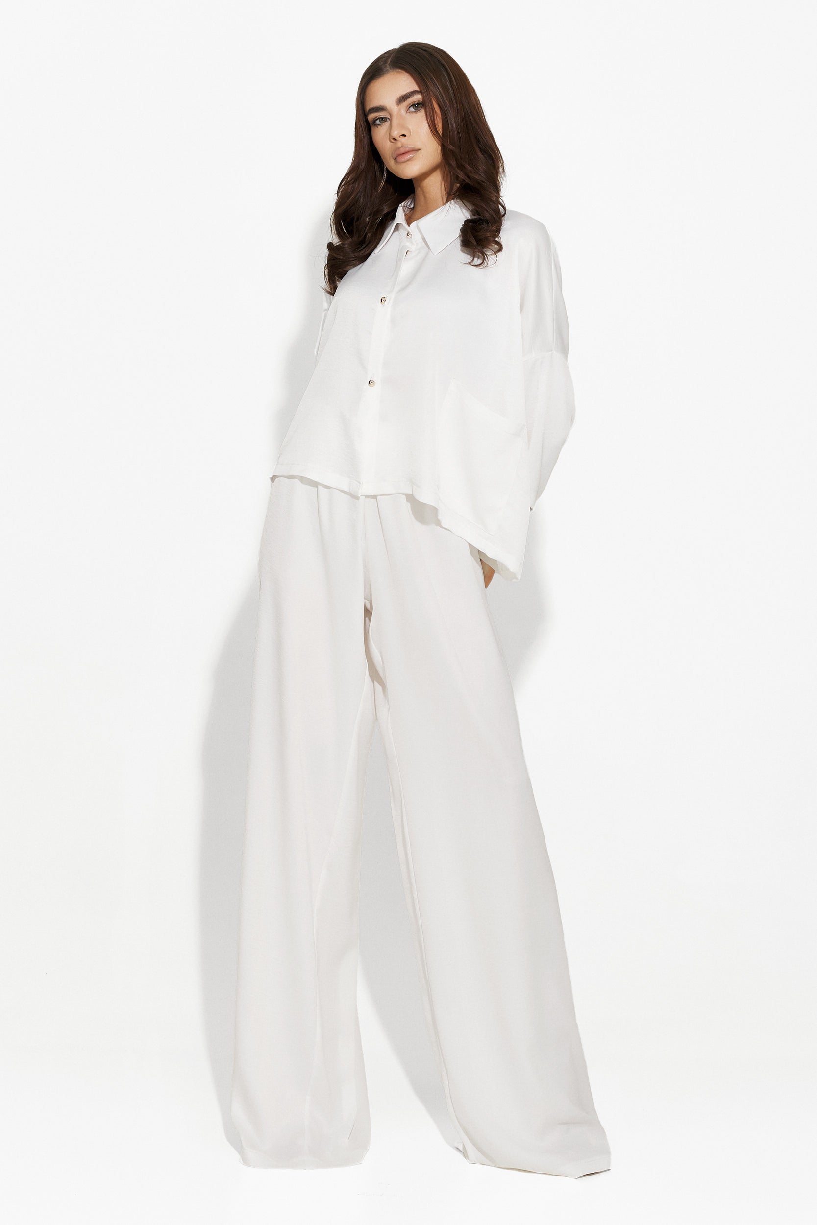 Teresa Bogas casual white ladies pants suit