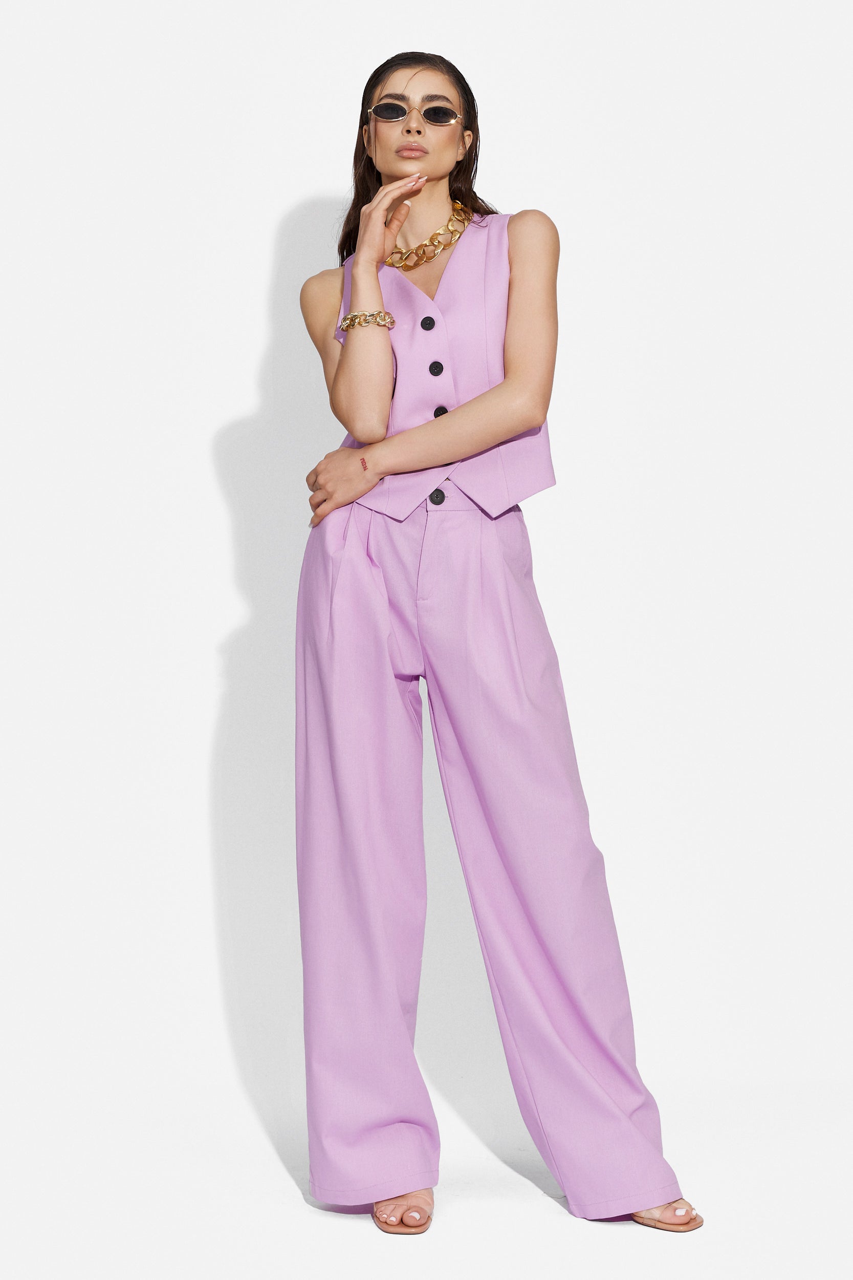 Velasy Bogas purple casual women's trouser suit