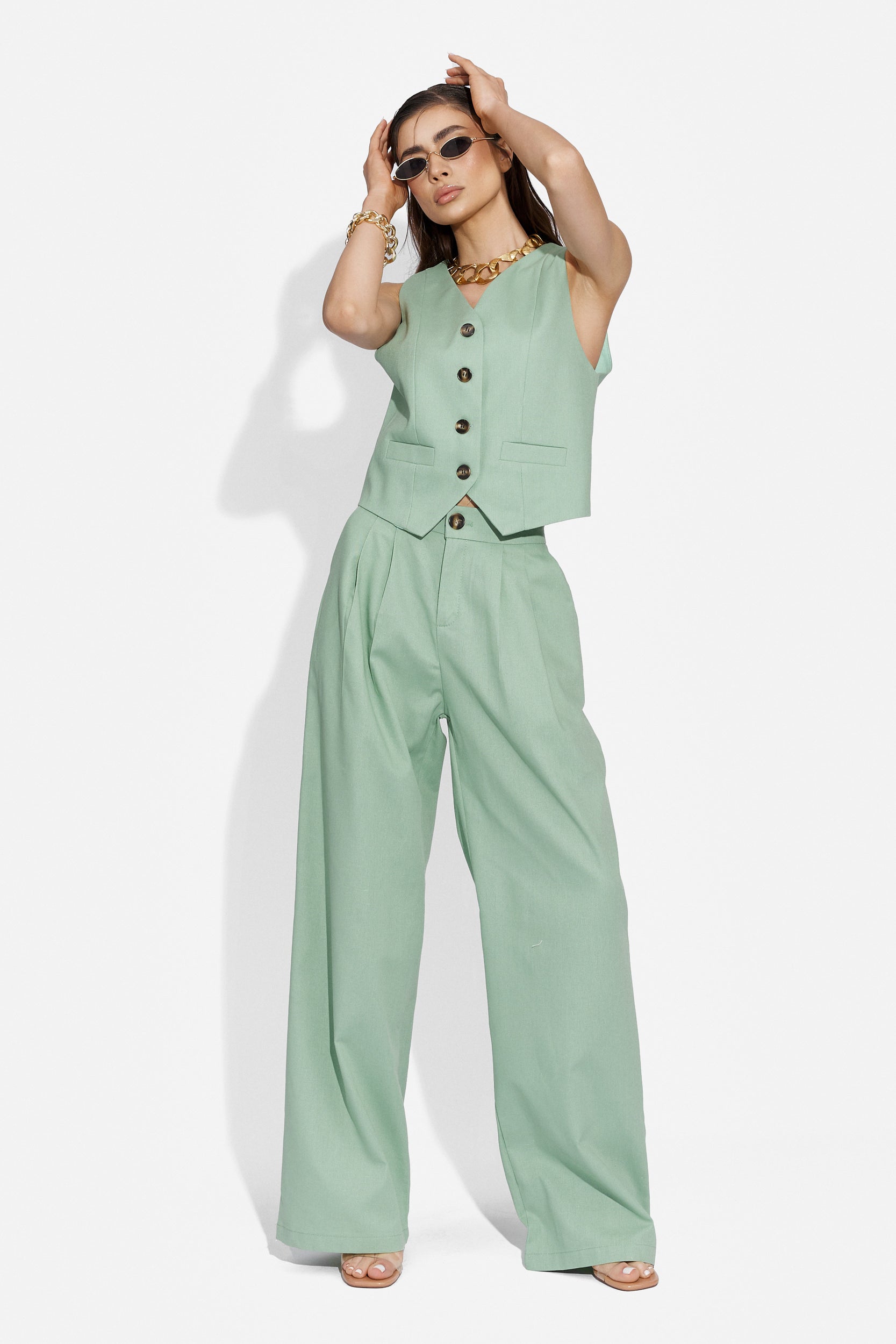 Velasy Bogas women's casual turquoise trouser suit