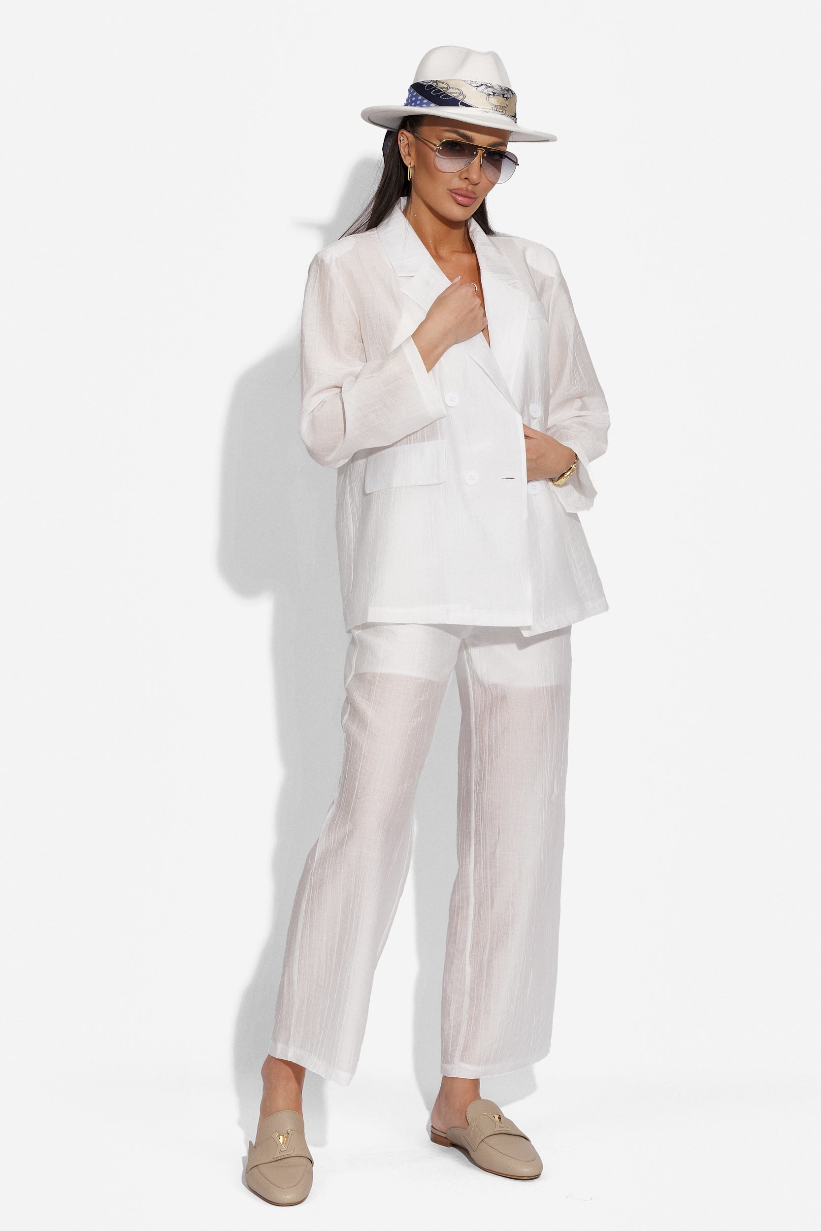 Ladies' elegant white pantsuit Salesa Bogas