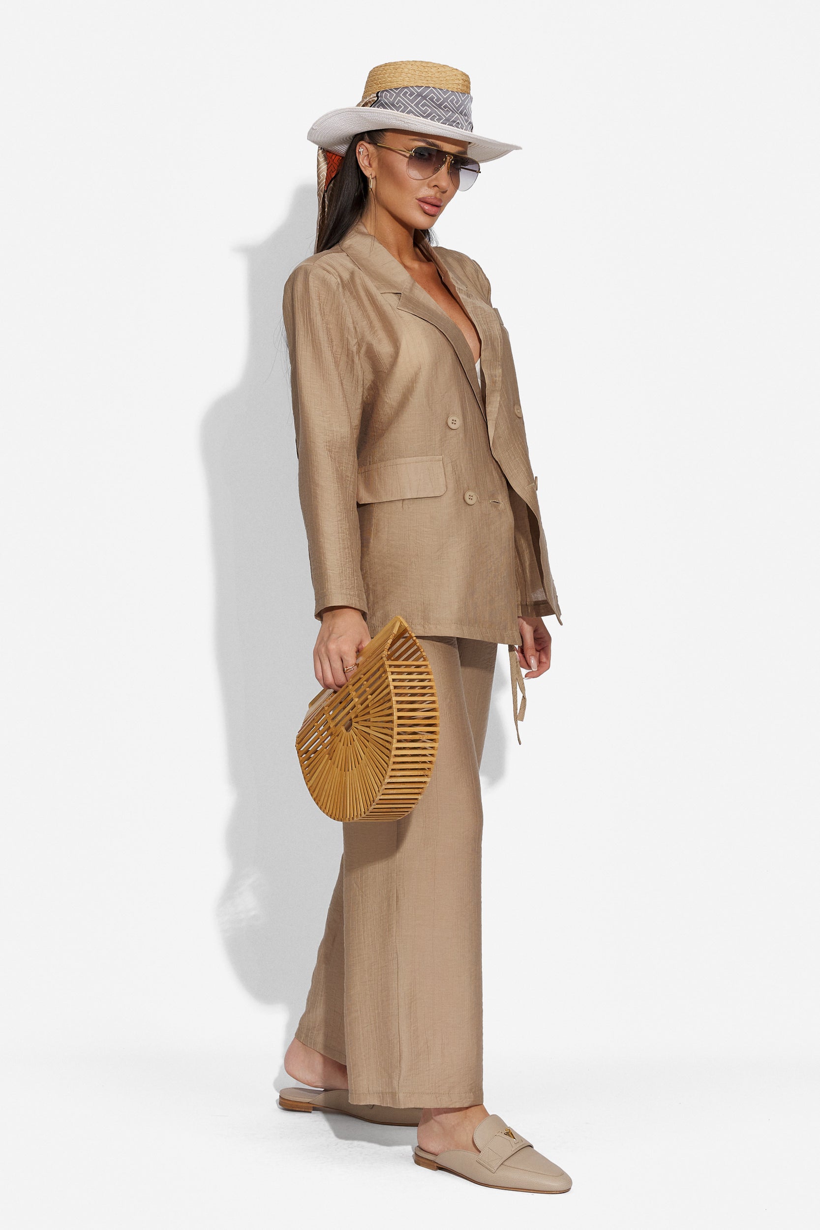 Ladies' elegant brown Salesa Bogas trouser suit