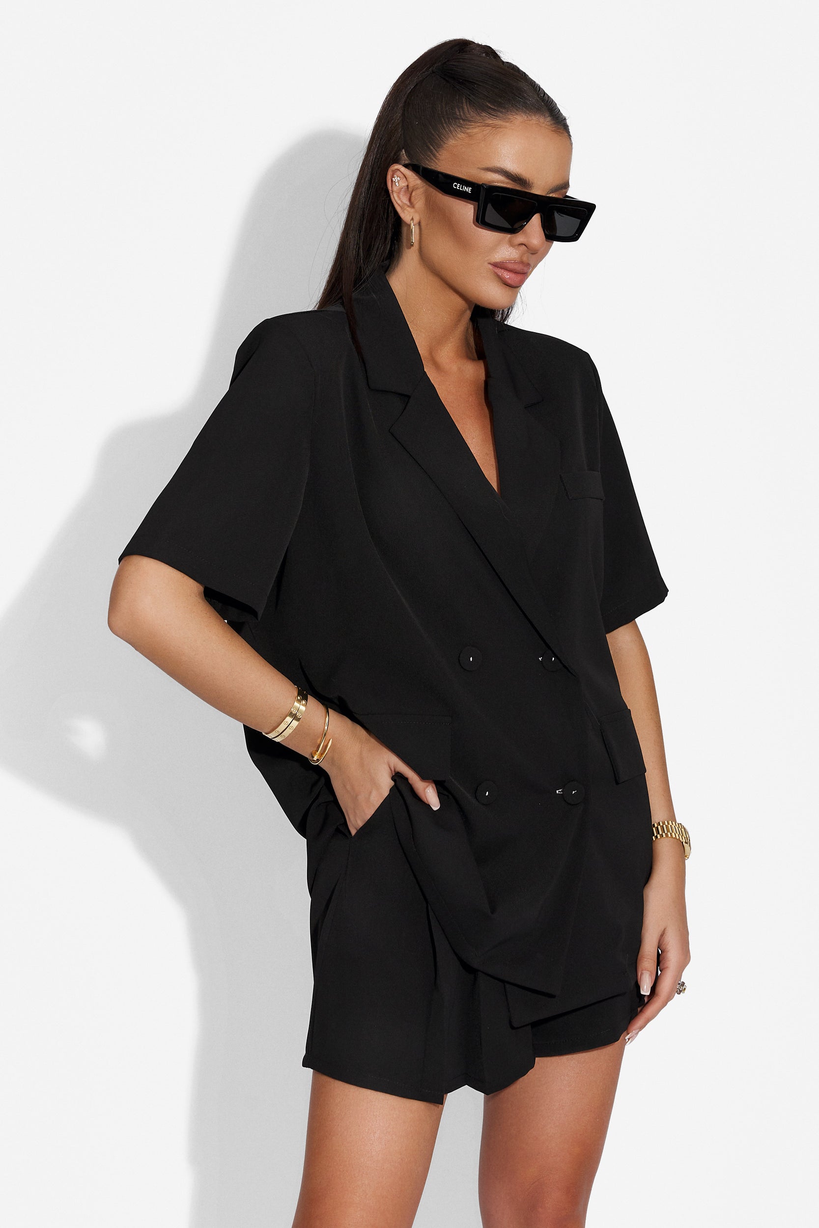 Rorya Bogas black casual ladies trouser suit