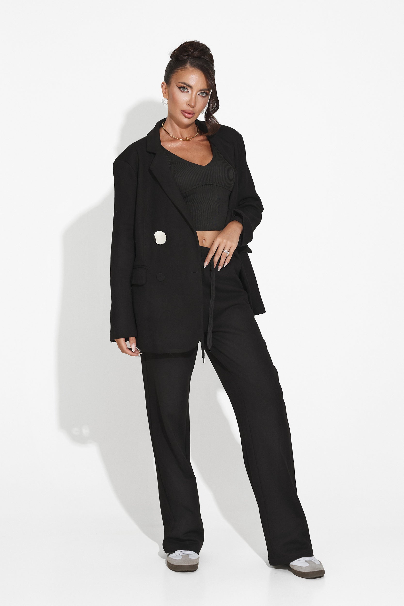 Paunes Bogas black casual ladies suit