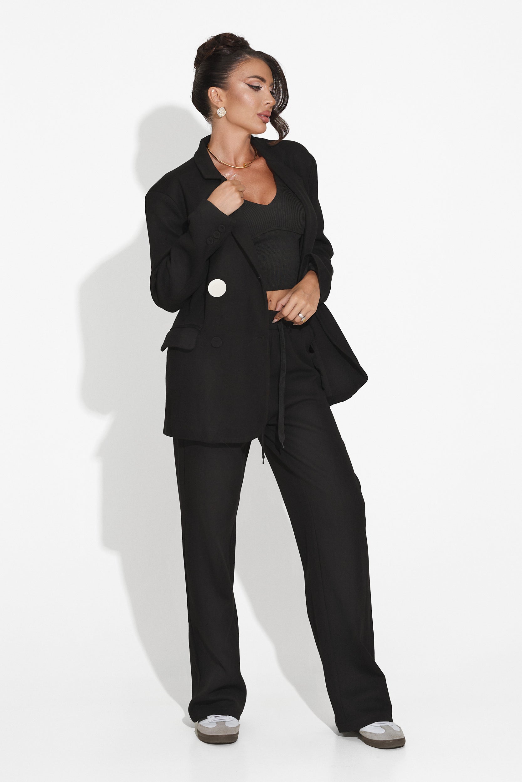 Paunes Bogas black casual ladies suit