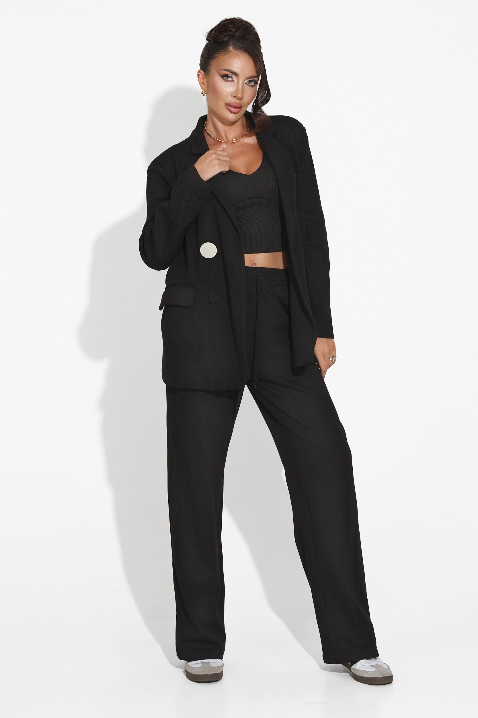 Paunes Bogas black casual ladies suit