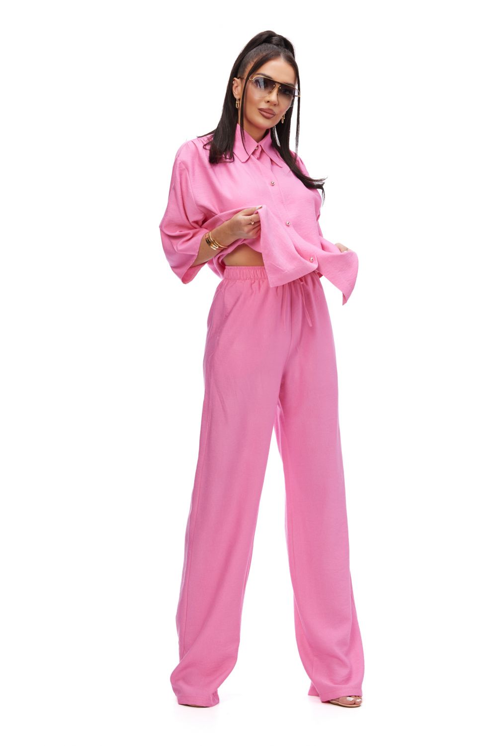 Sineky Bogas pink casual ladies suit