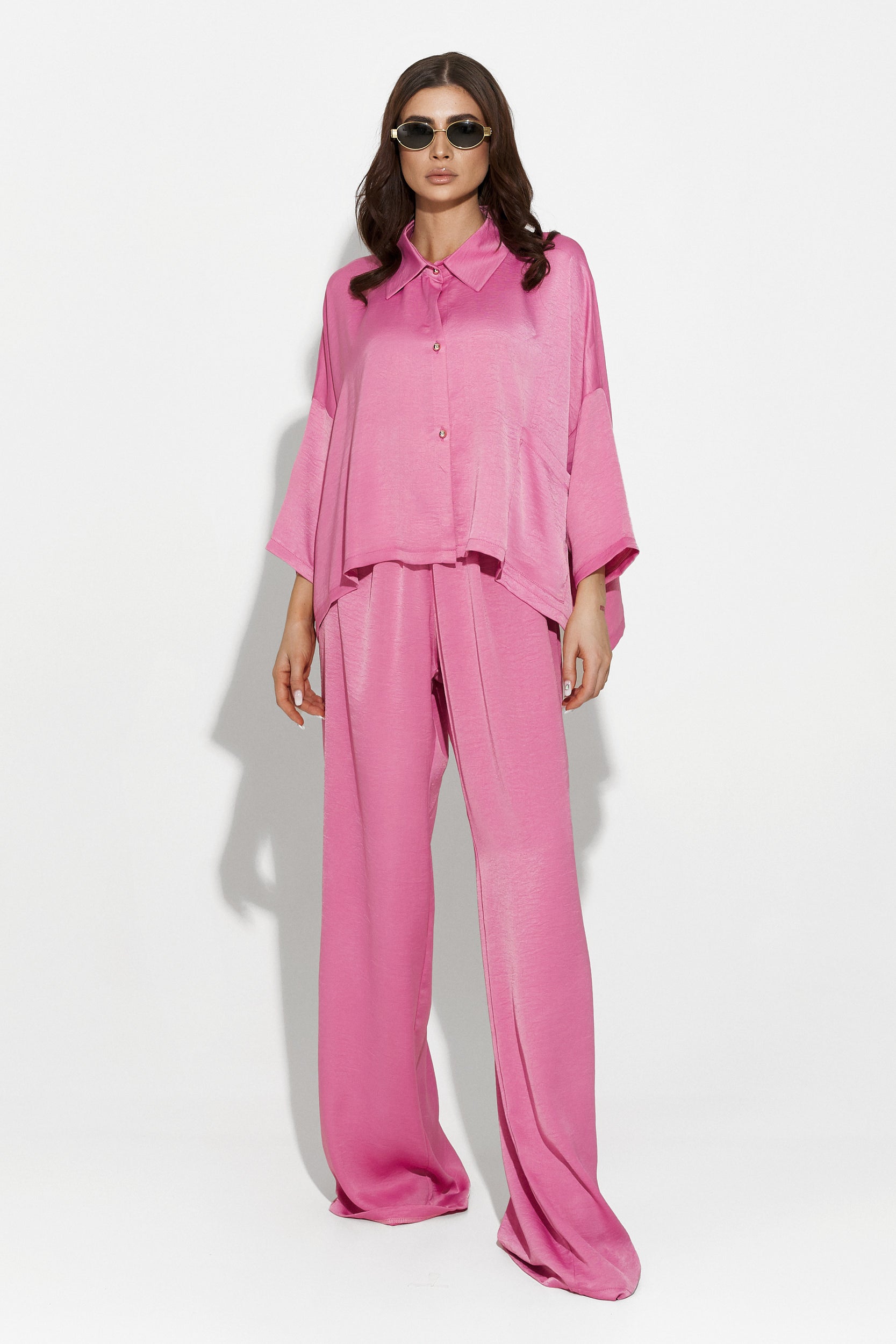 Teresa Bogas pink casual ladies trouser suit