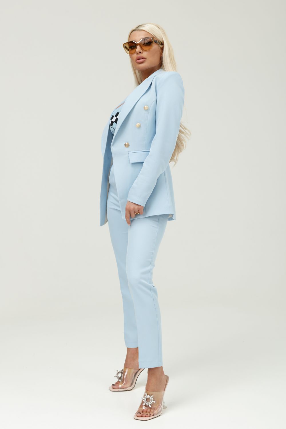 Elegant blue Iwyn Bogas ladies' suit