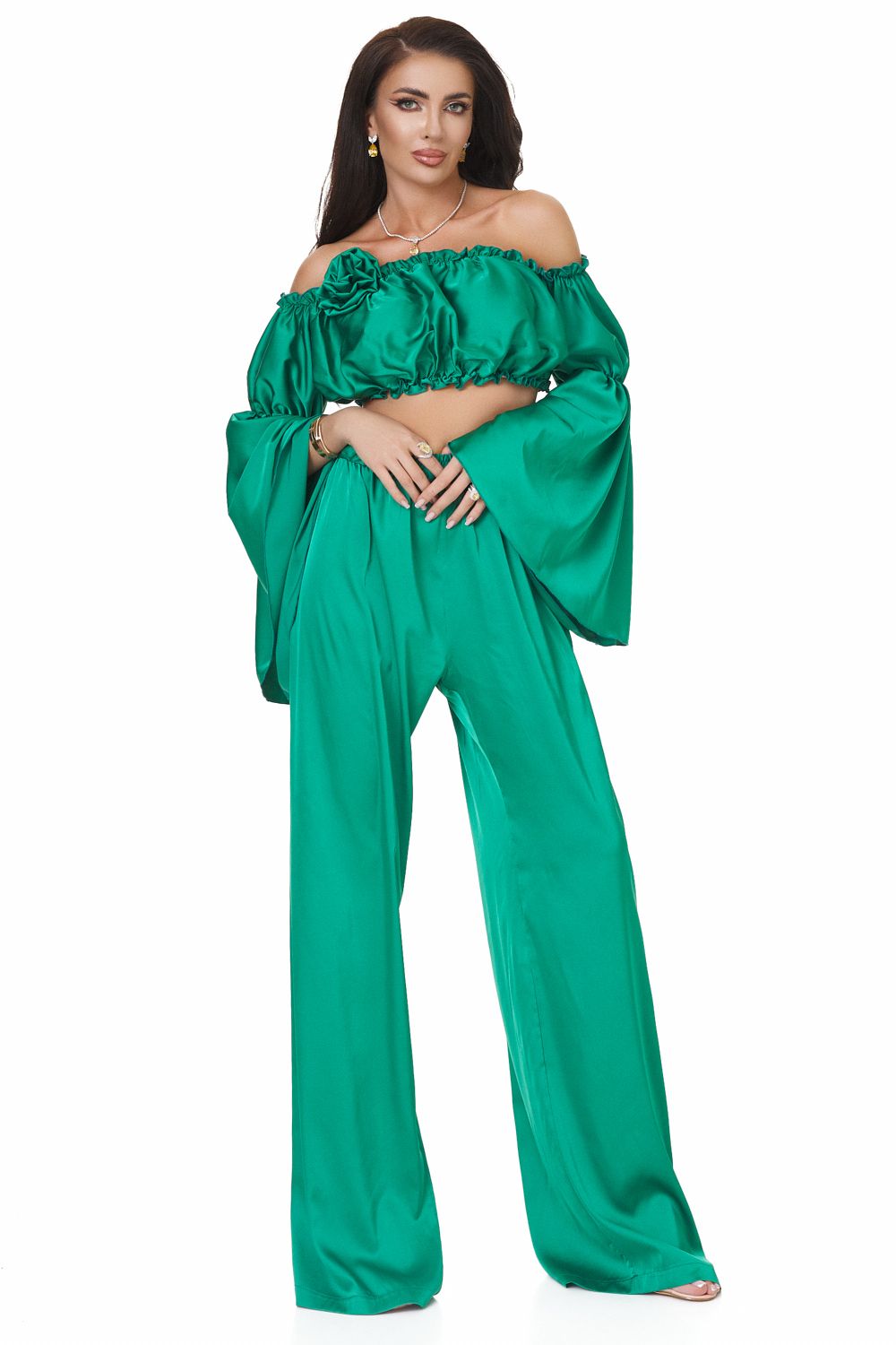 Energya Bogas green elegant ladies suit