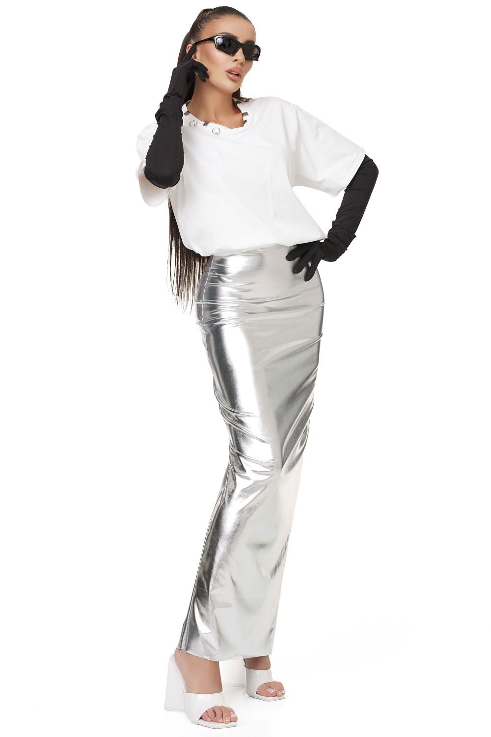 Ladies' casual silver skirt Albastenia Bogas