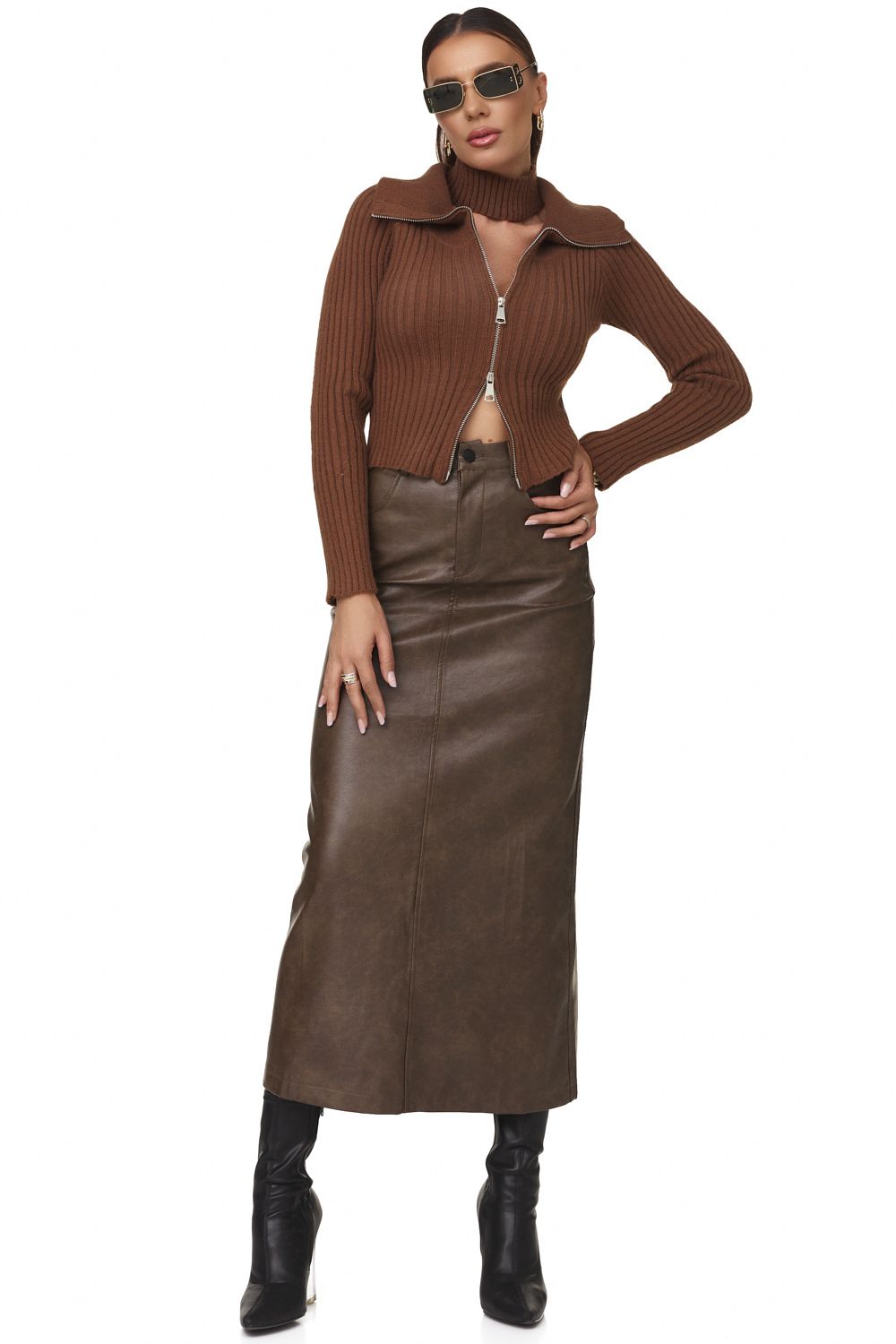 Bogas Mirasila brown casual lady skirt