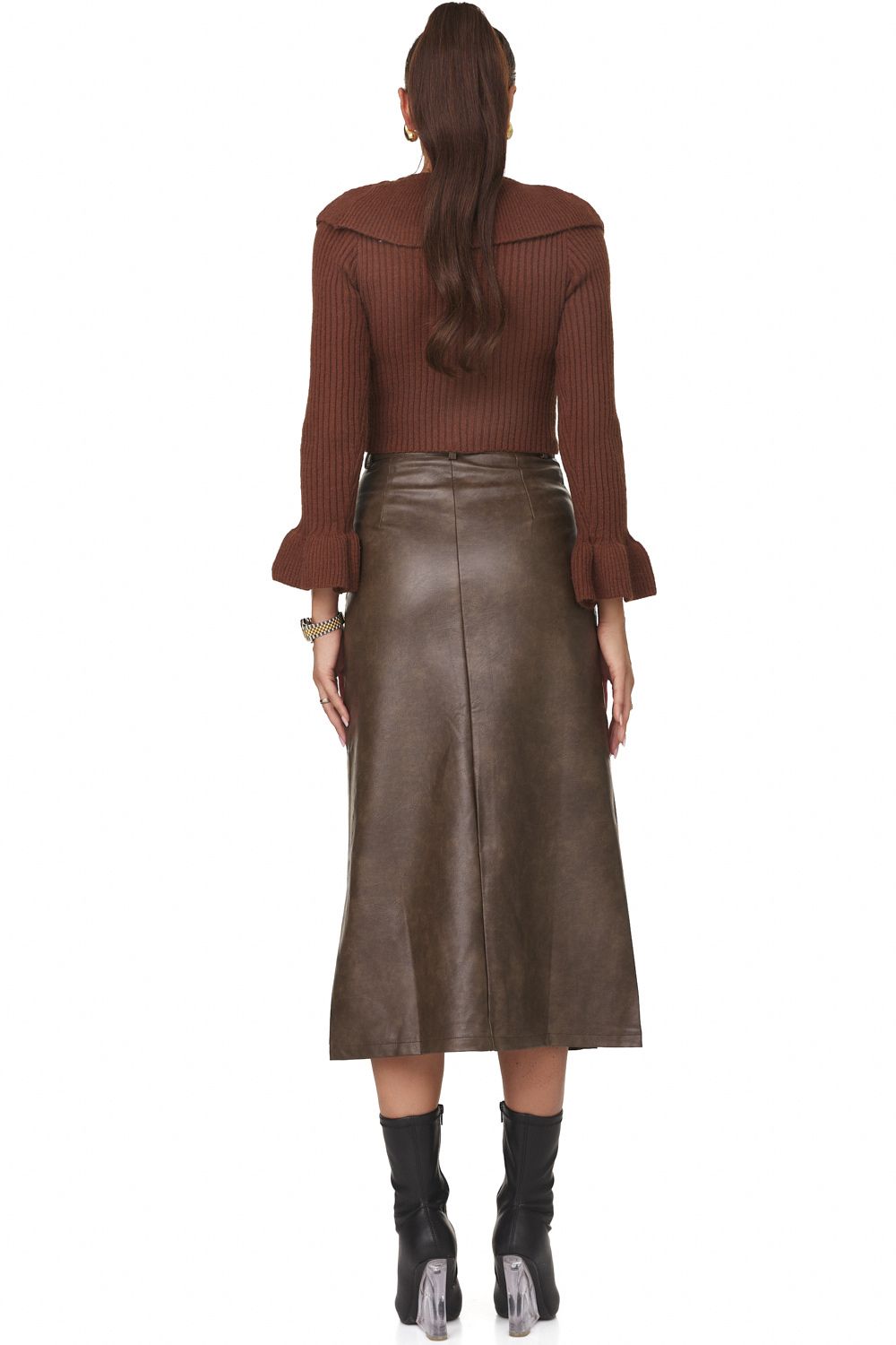 Sienia Bogas casual brown ladies skirt