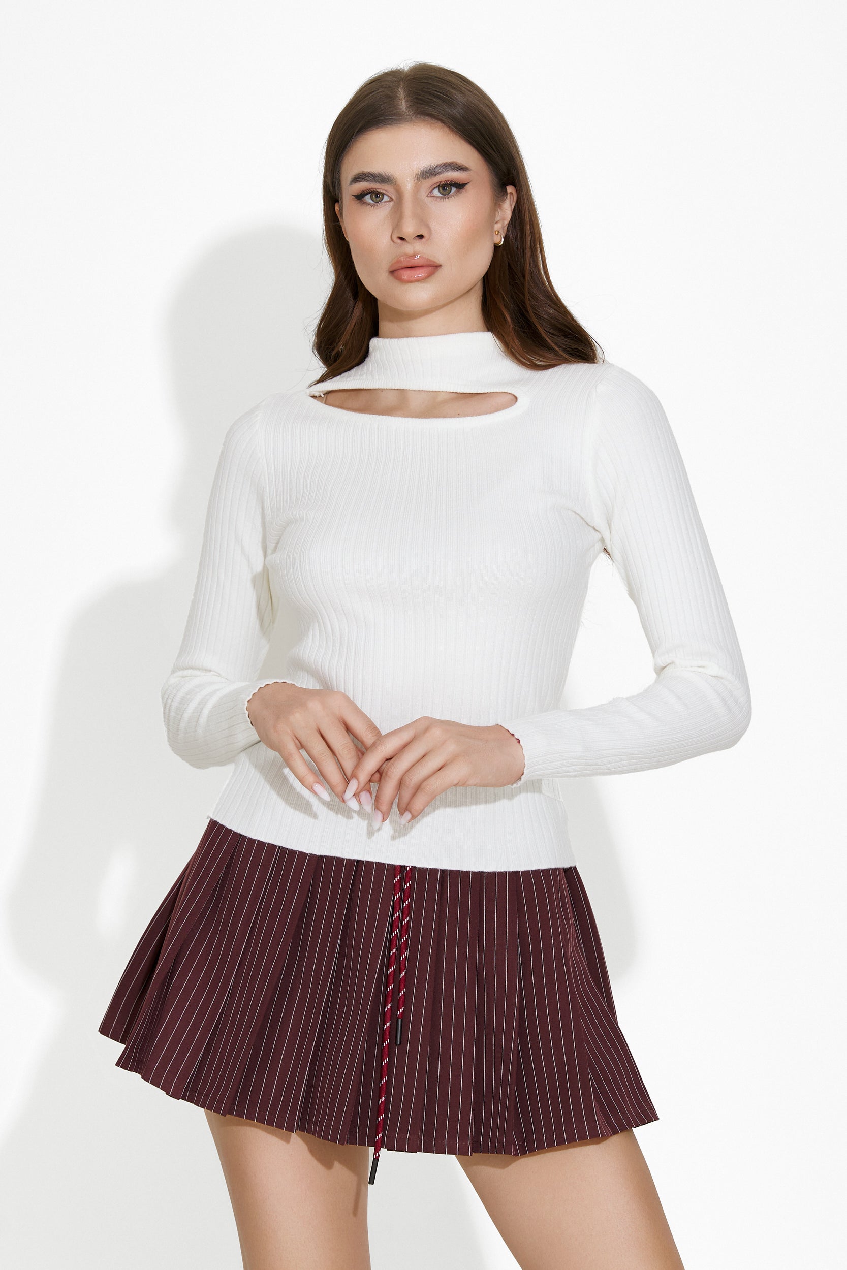 Jupe femme décontractée bordeaux Claudie Bogas