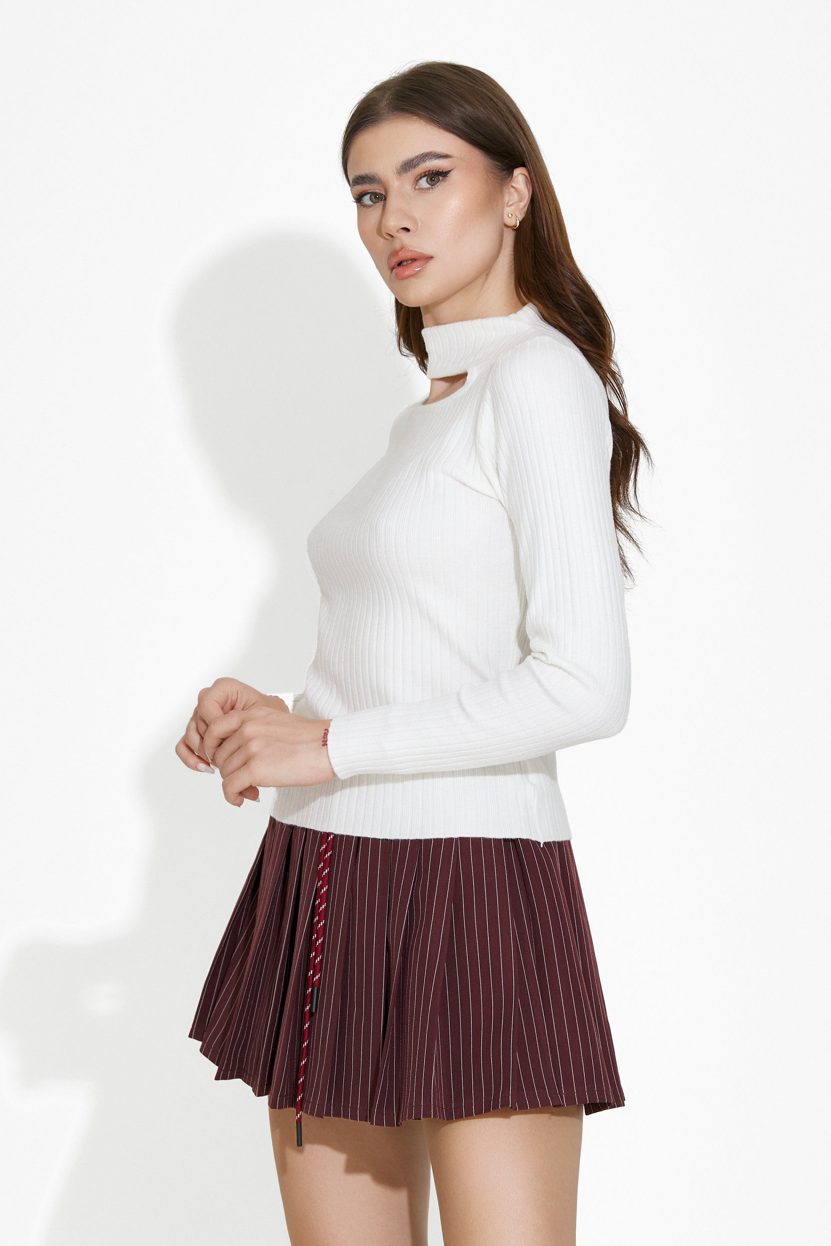 Jupe femme décontractée bordeaux Claudie Bogas