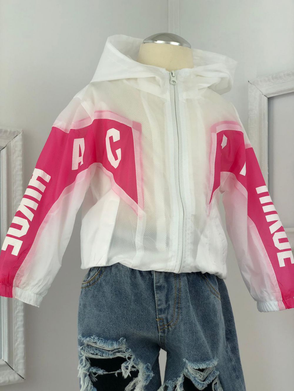 Children's Jacket Fassy White Pink Bogas