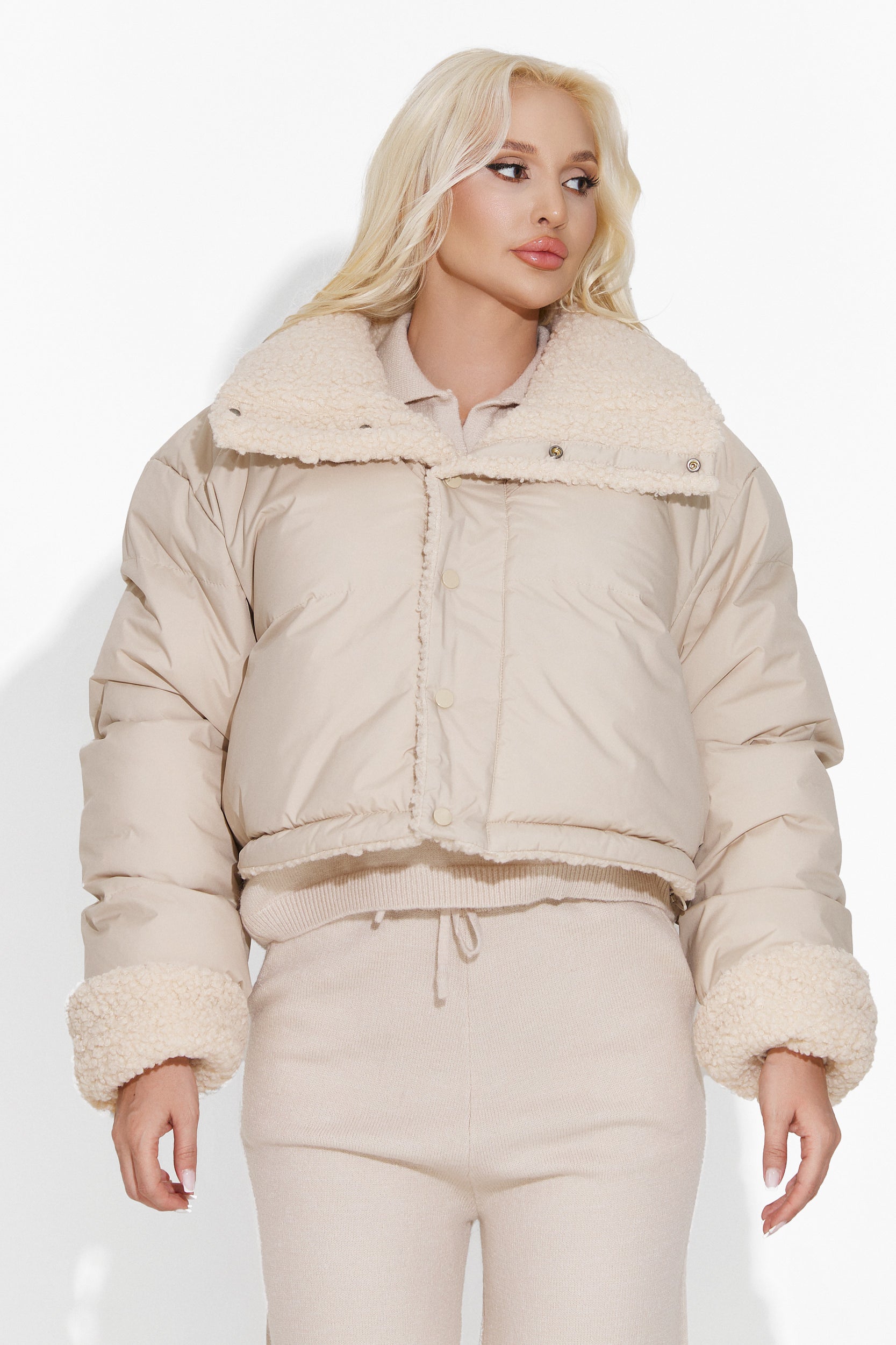 Women's reversible beige jacket Azaela Bogas