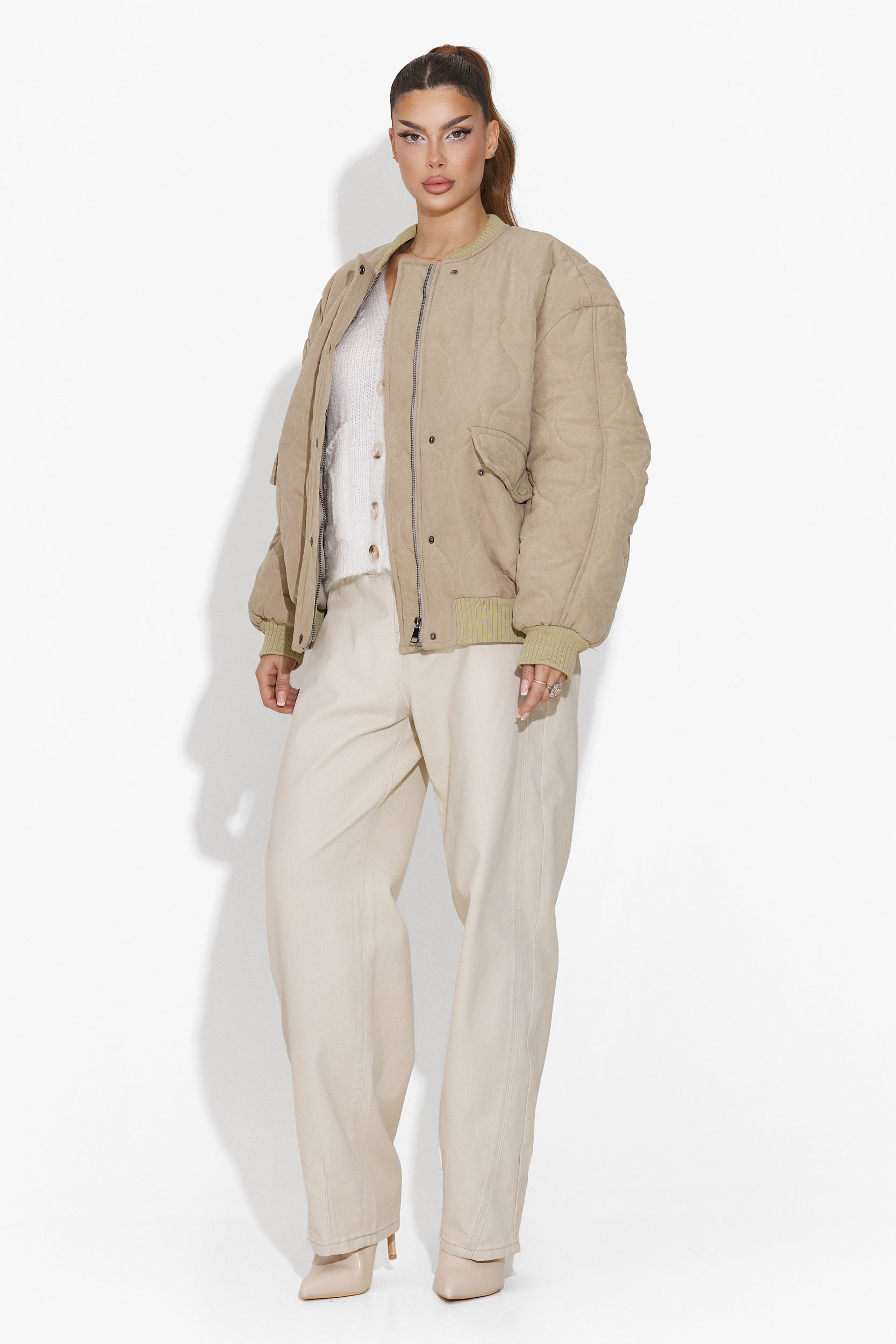 Beige casual women's jacket Winfrey Bogas