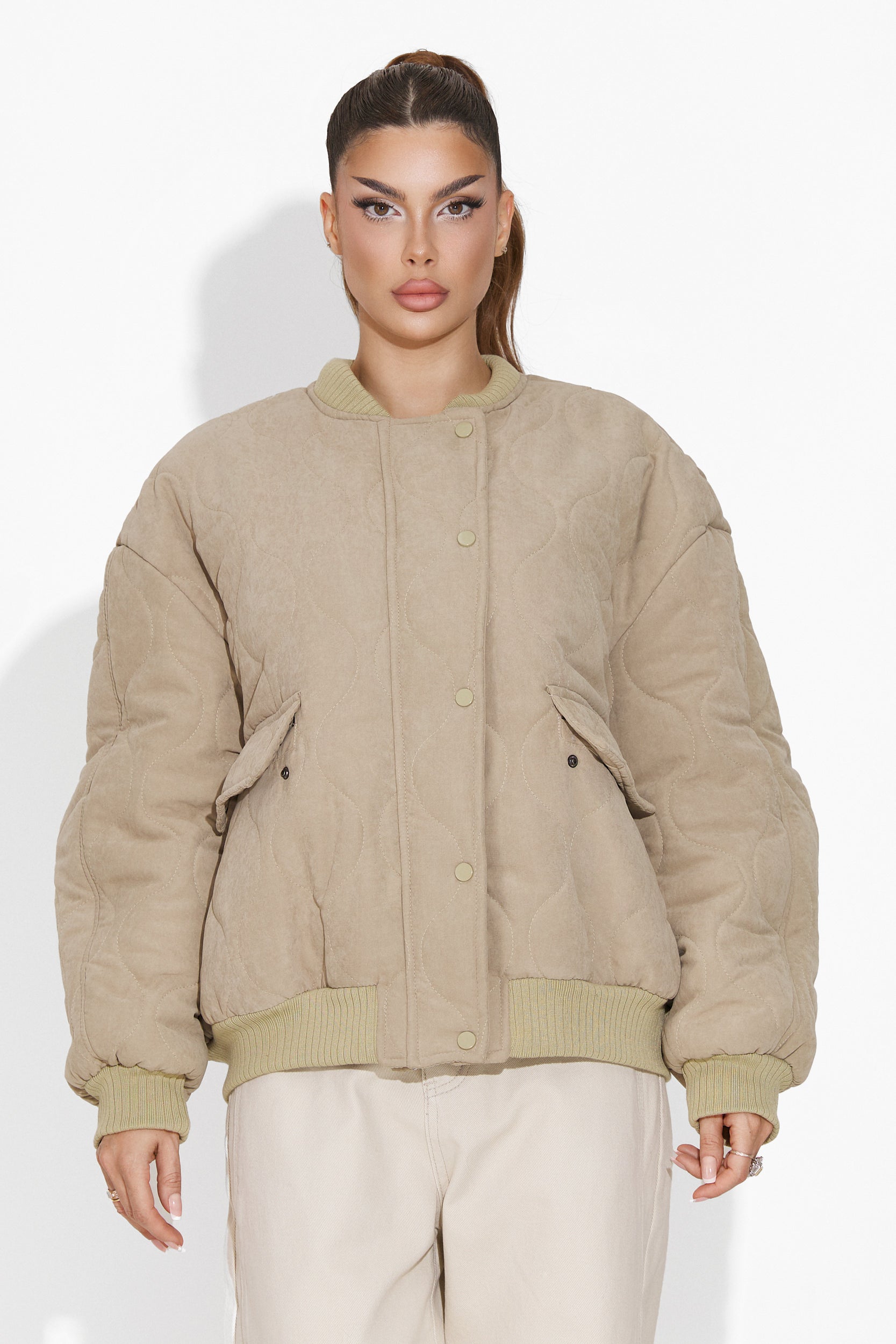 Beige casual women's jacket Winfrey Bogas