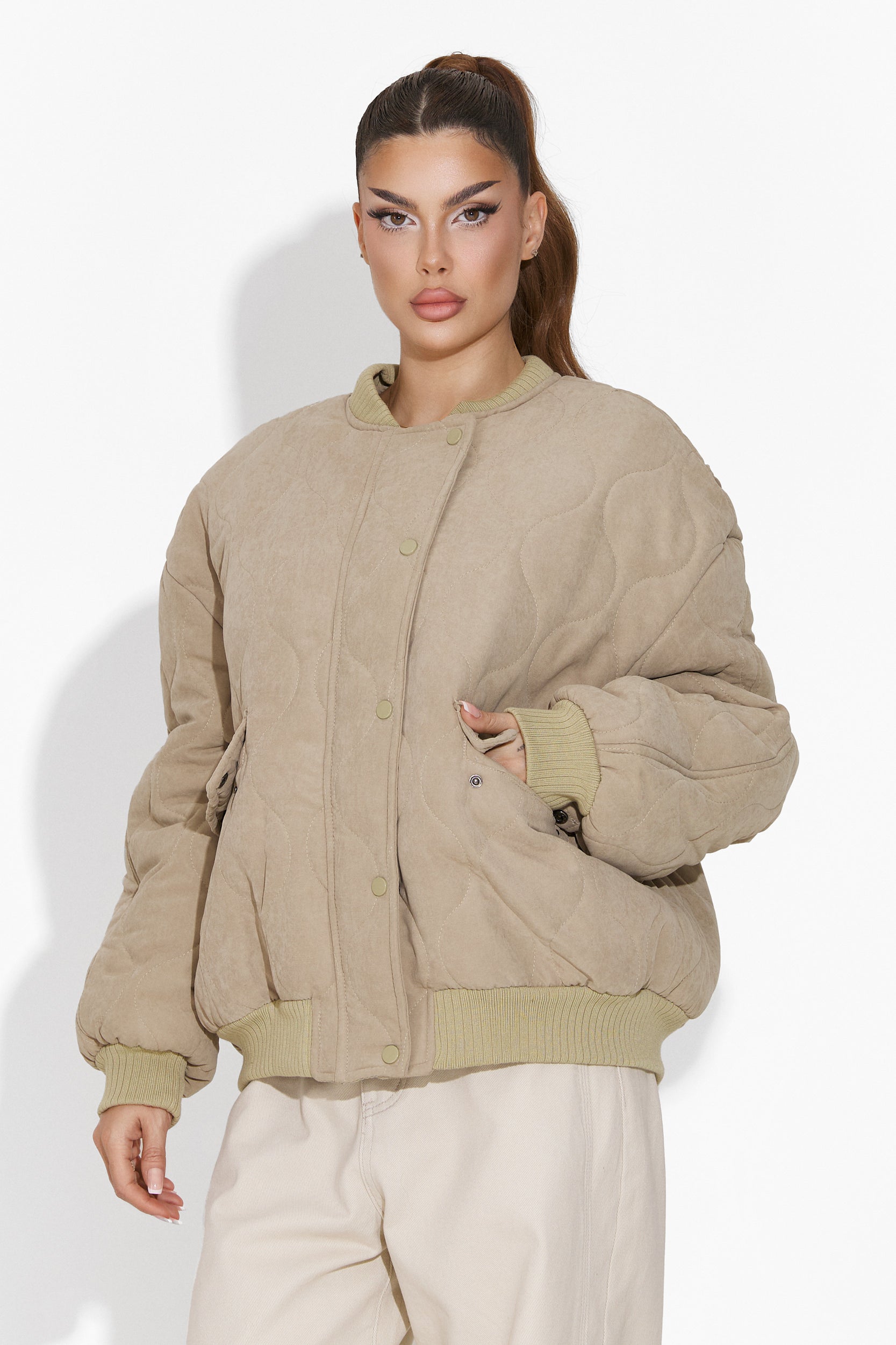 Beige casual women's jacket Winfrey Bogas