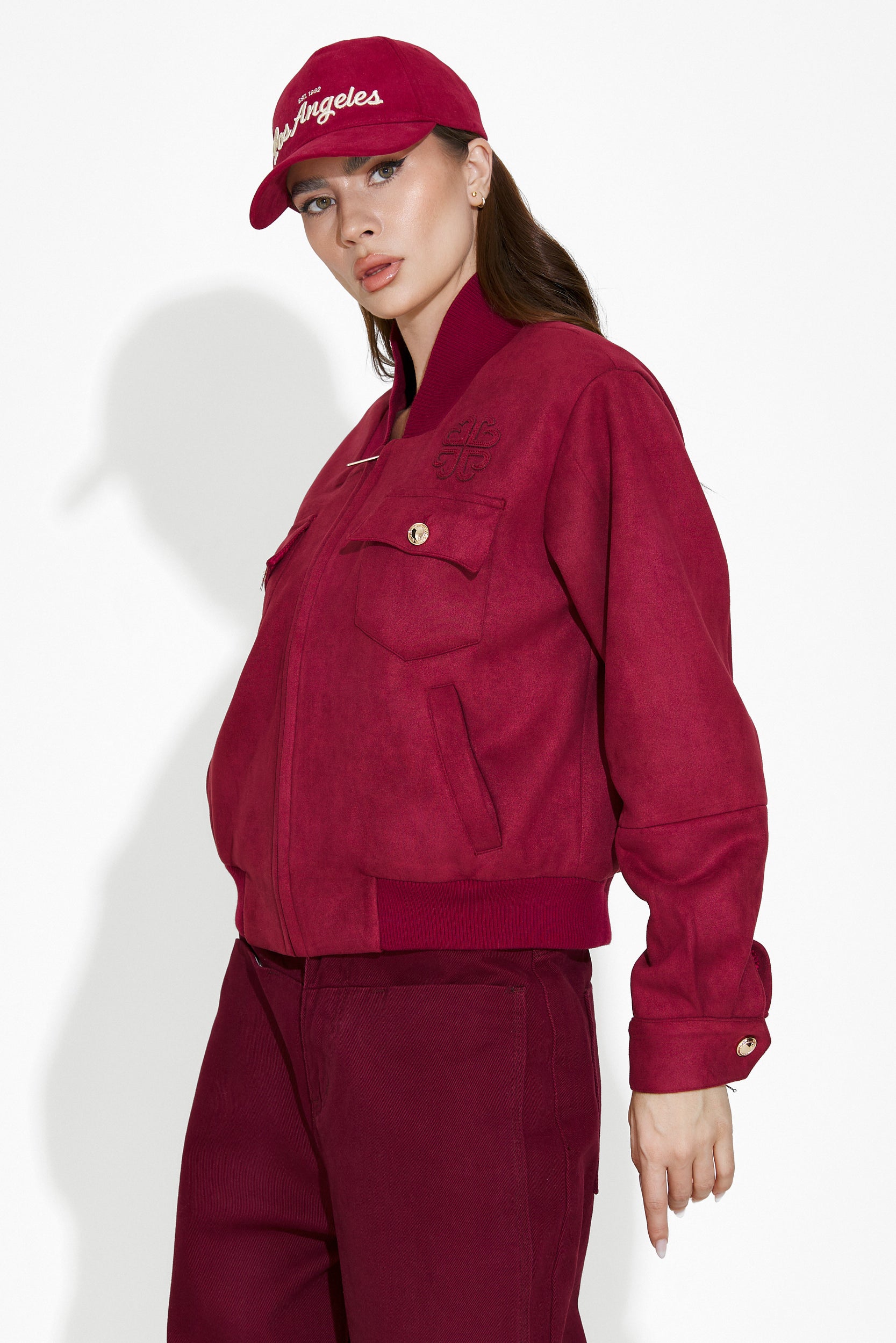 Adavna Bogas casual burgundy women's jacket