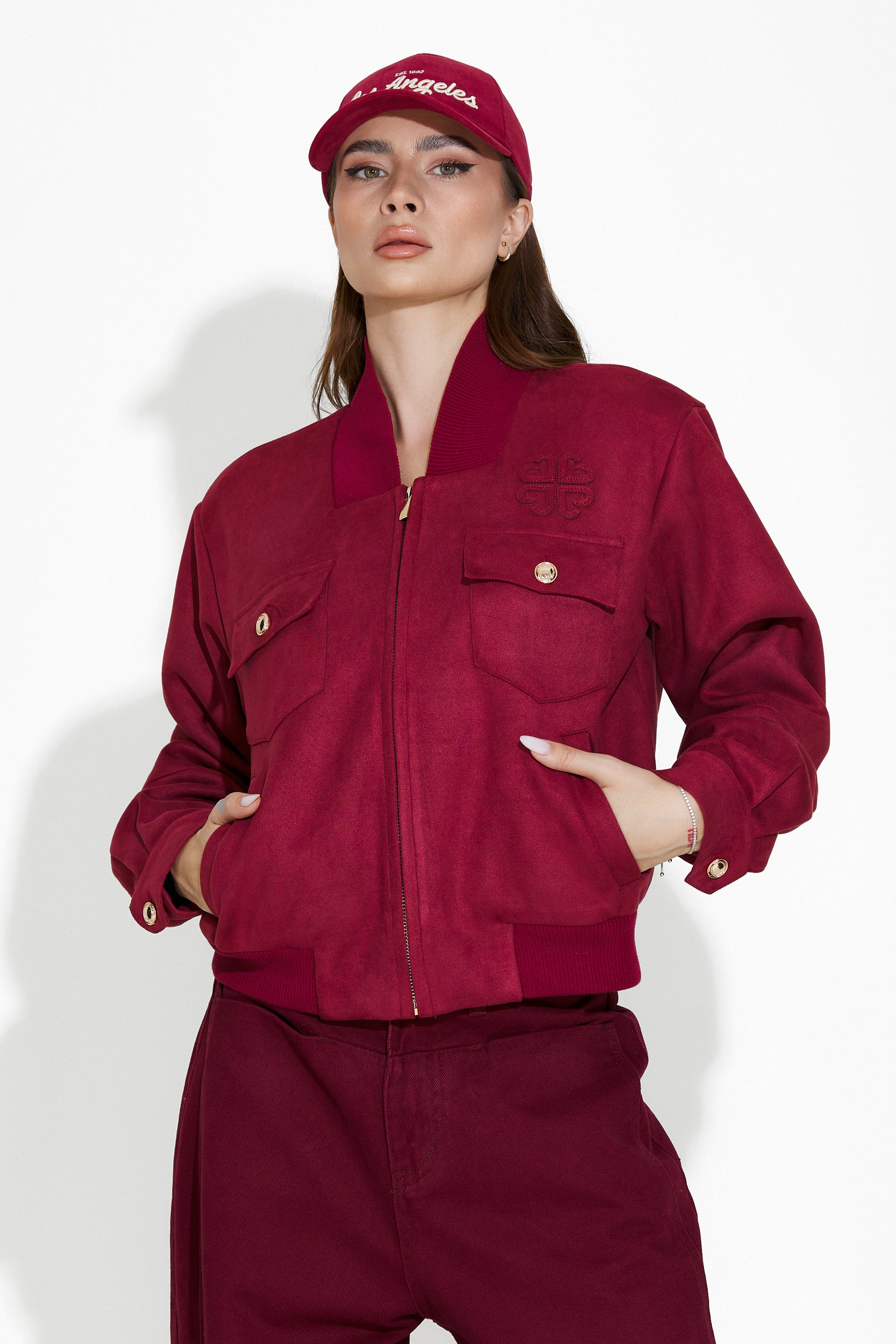 Adavna Bogas casual burgundy women's jacket