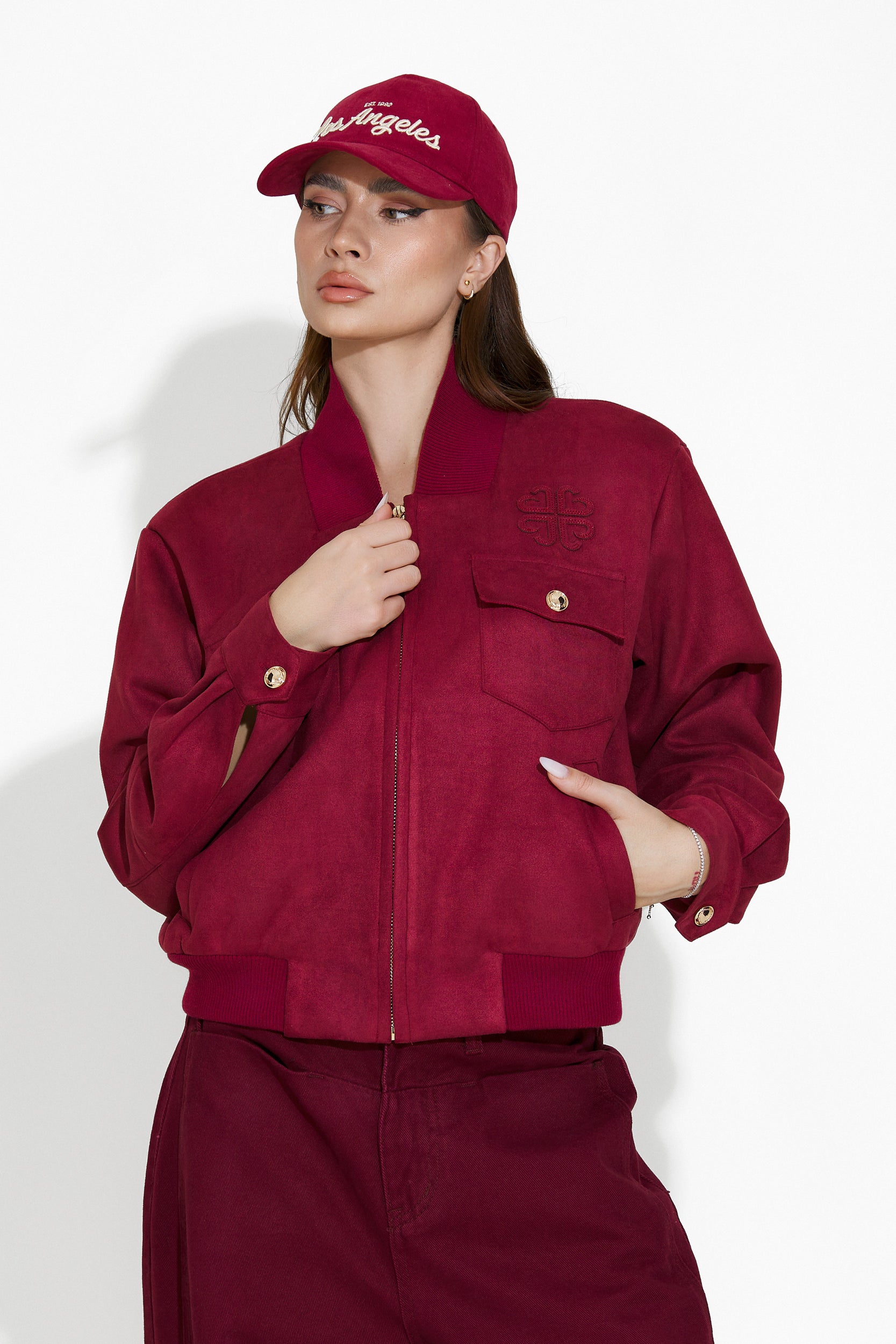 Adavna Bogas casual burgundy women's jacket