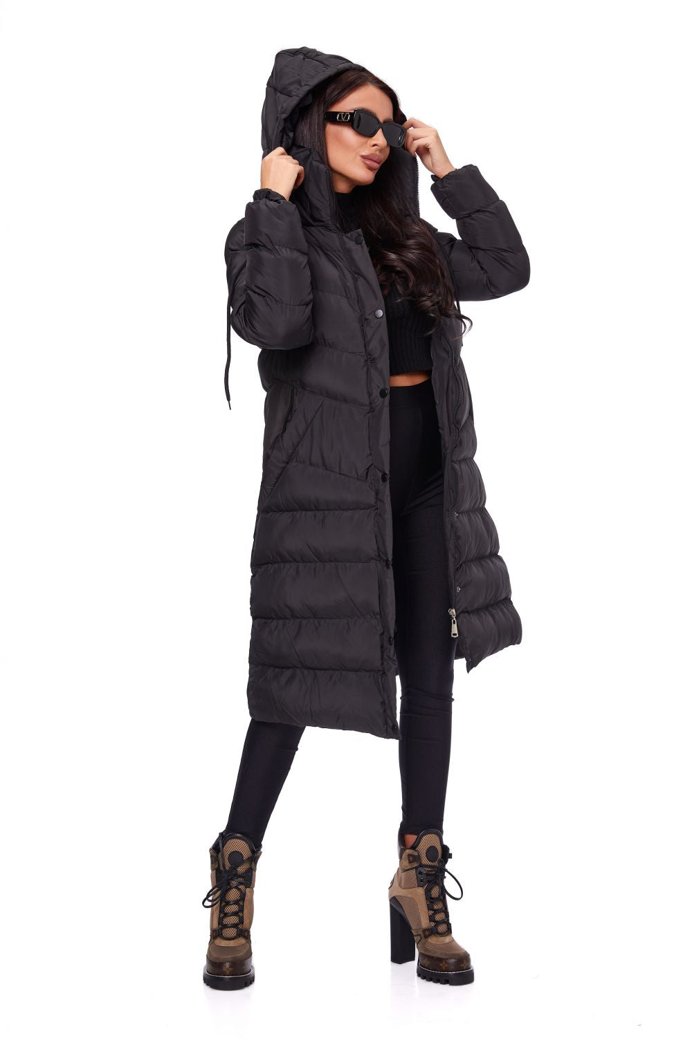 Farina Bogas fekete női kabát