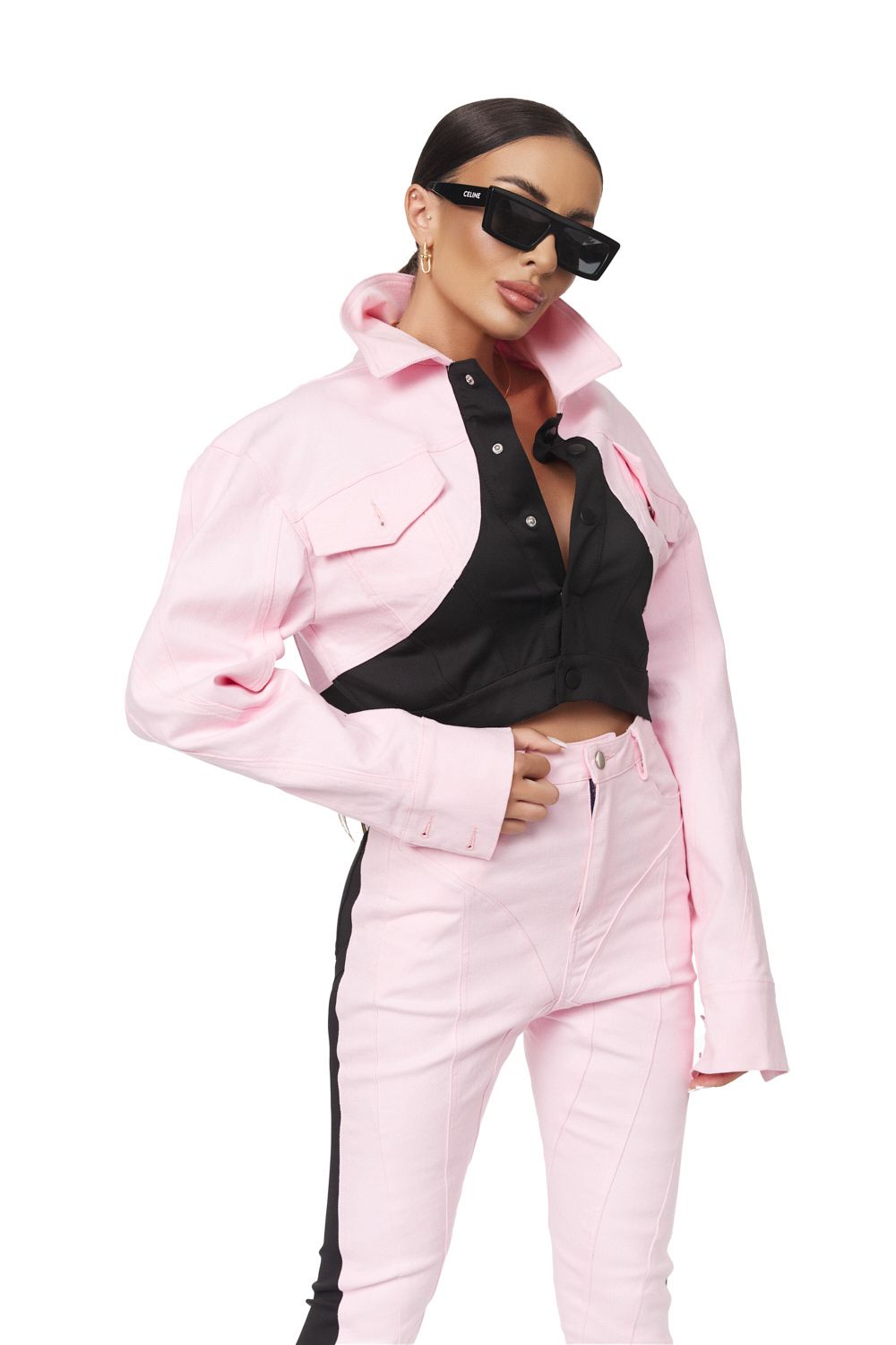 Yezia Bogas rövid rózsaszín kabát nőknek