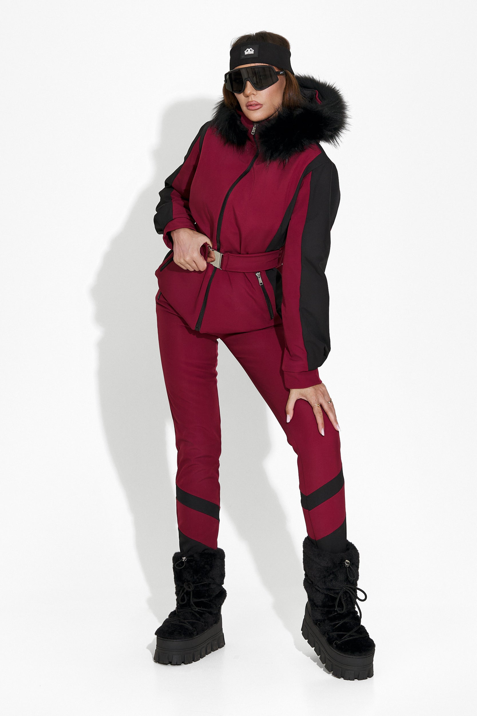 Damen-Ski-Jacke burgunderrot Atniuq Bogas