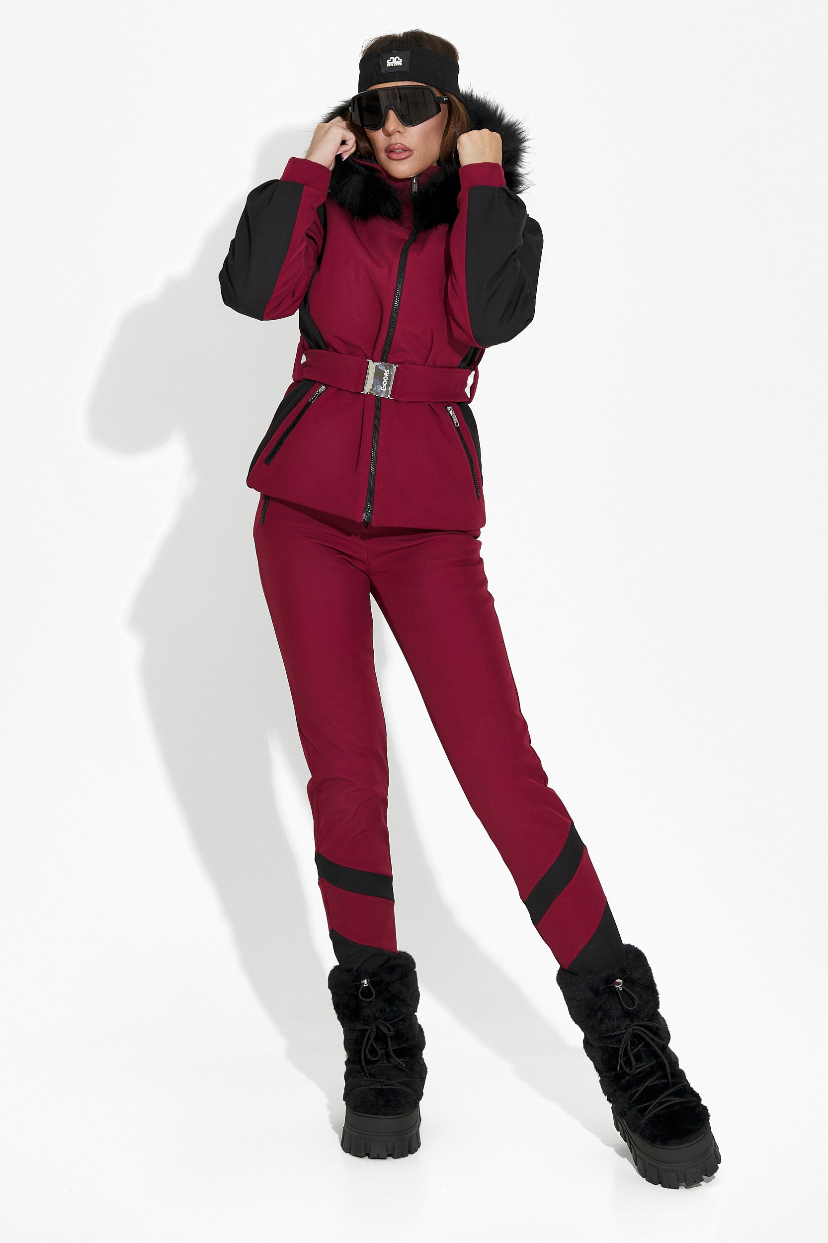 Damen-Ski-Jacke burgunderrot Atniuq Bogas