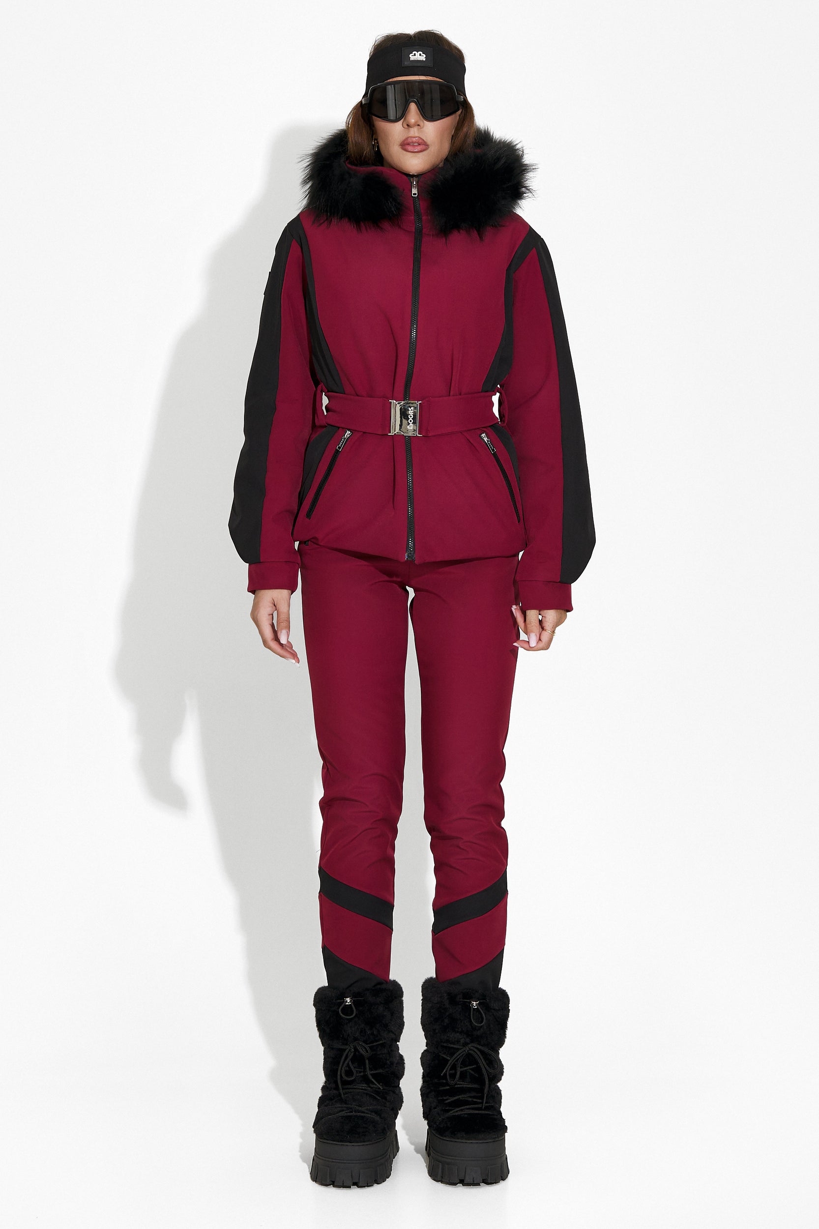 Damen-Ski-Jacke burgunderrot Atniuq Bogas