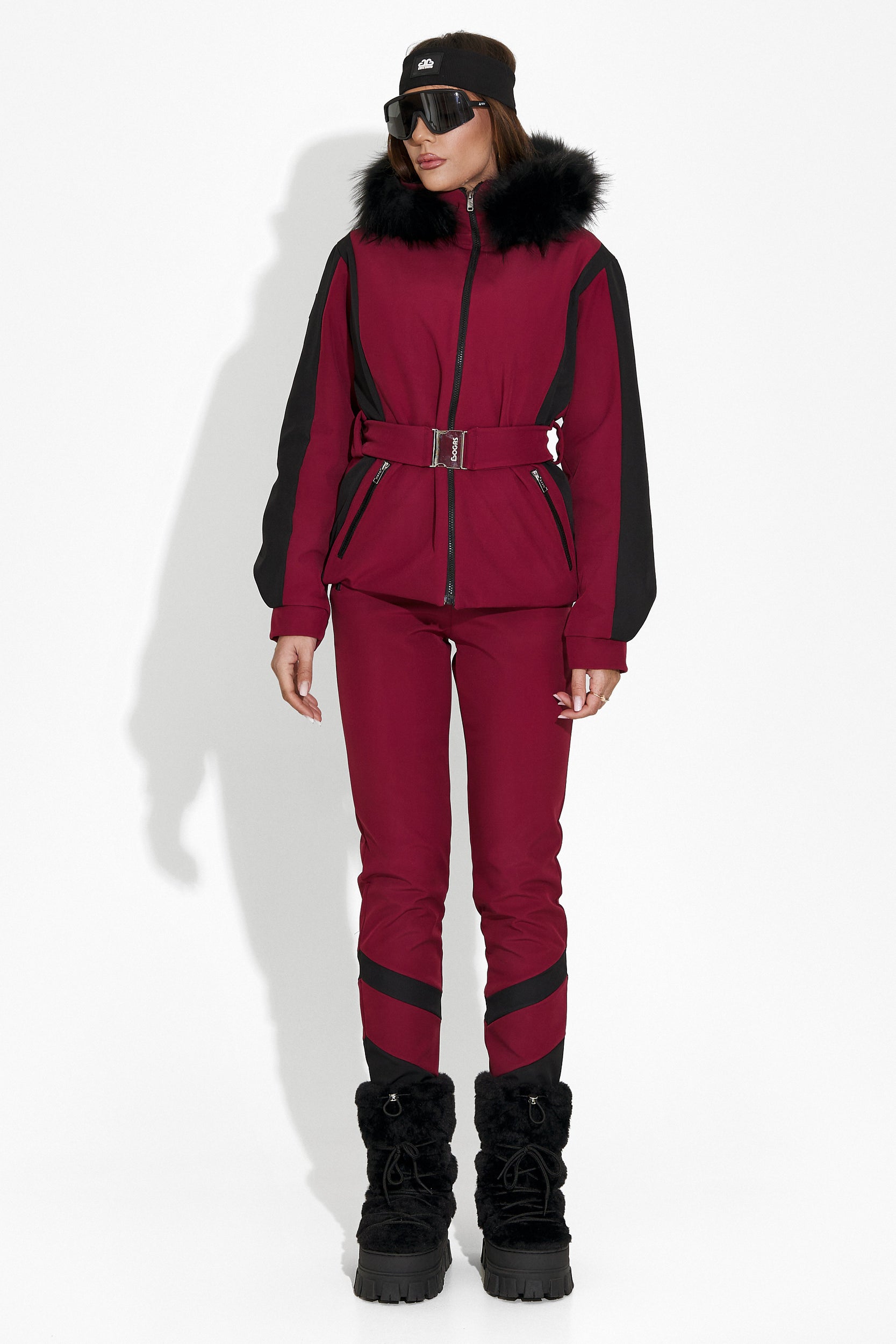 Damen-Ski-Jacke burgunderrot Atniuq Bogas