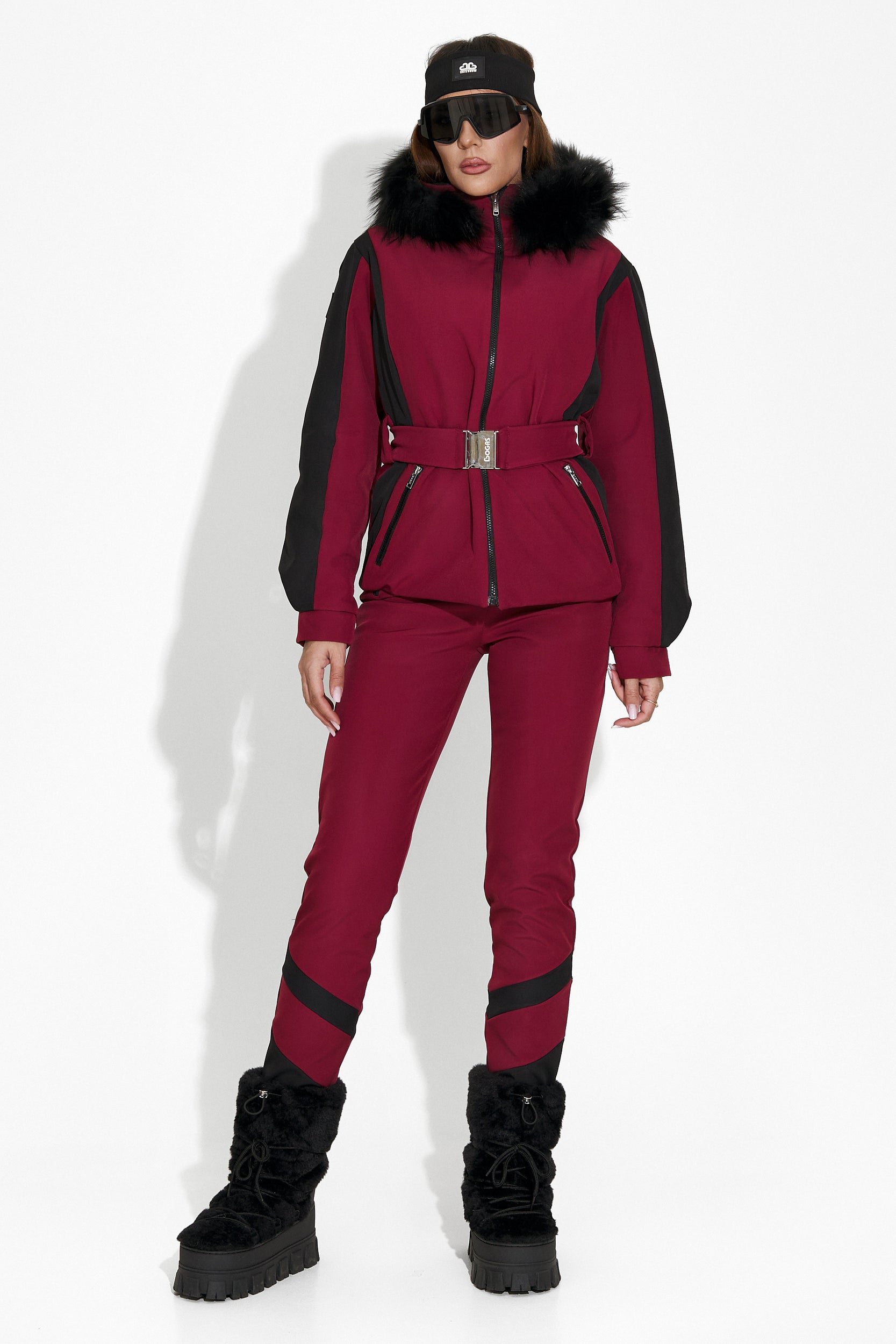 Damen-Ski-Jacke burgunderrot Atniuq Bogas