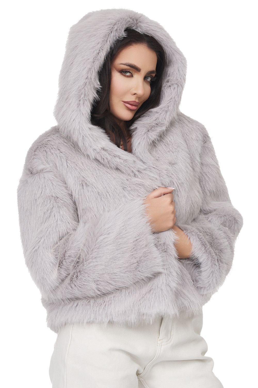 Secelia Bogas grey elegant fur coat