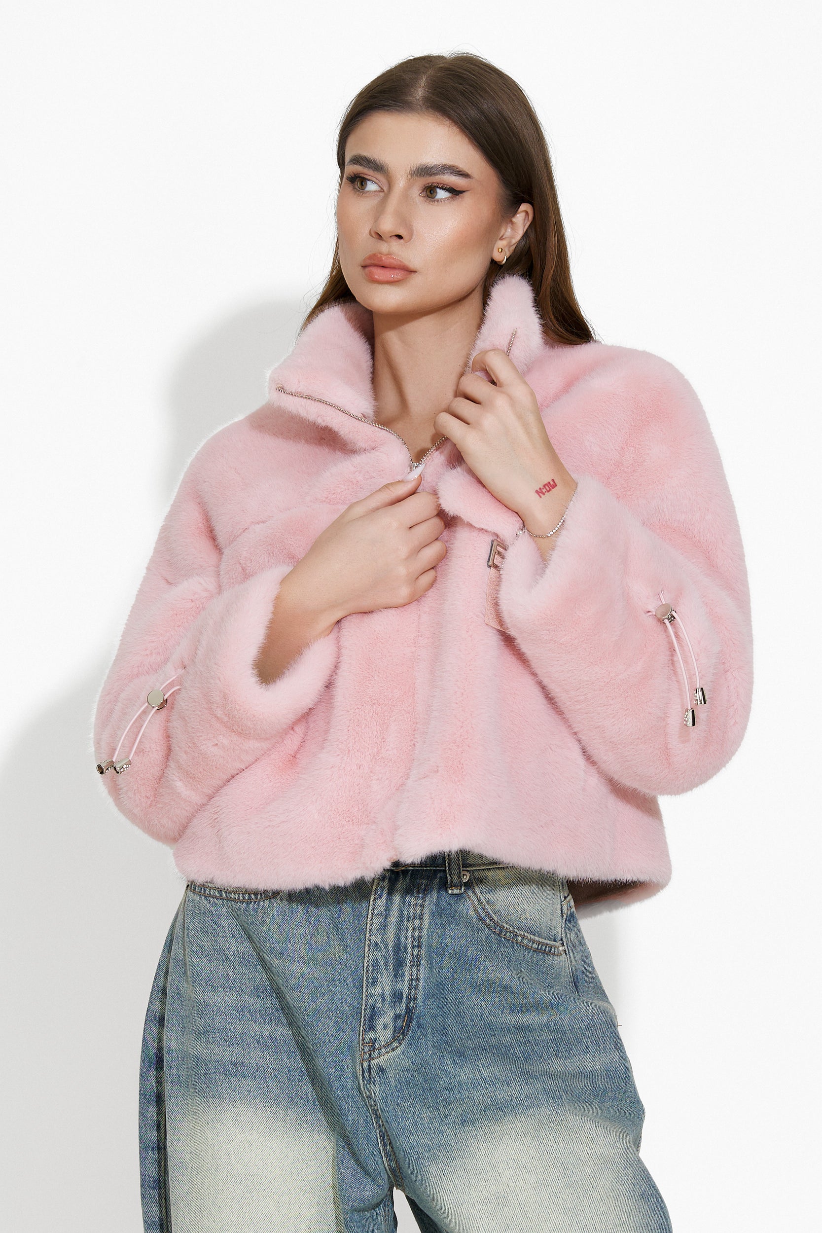 Manteau en fourrure rose Darlene Bogas