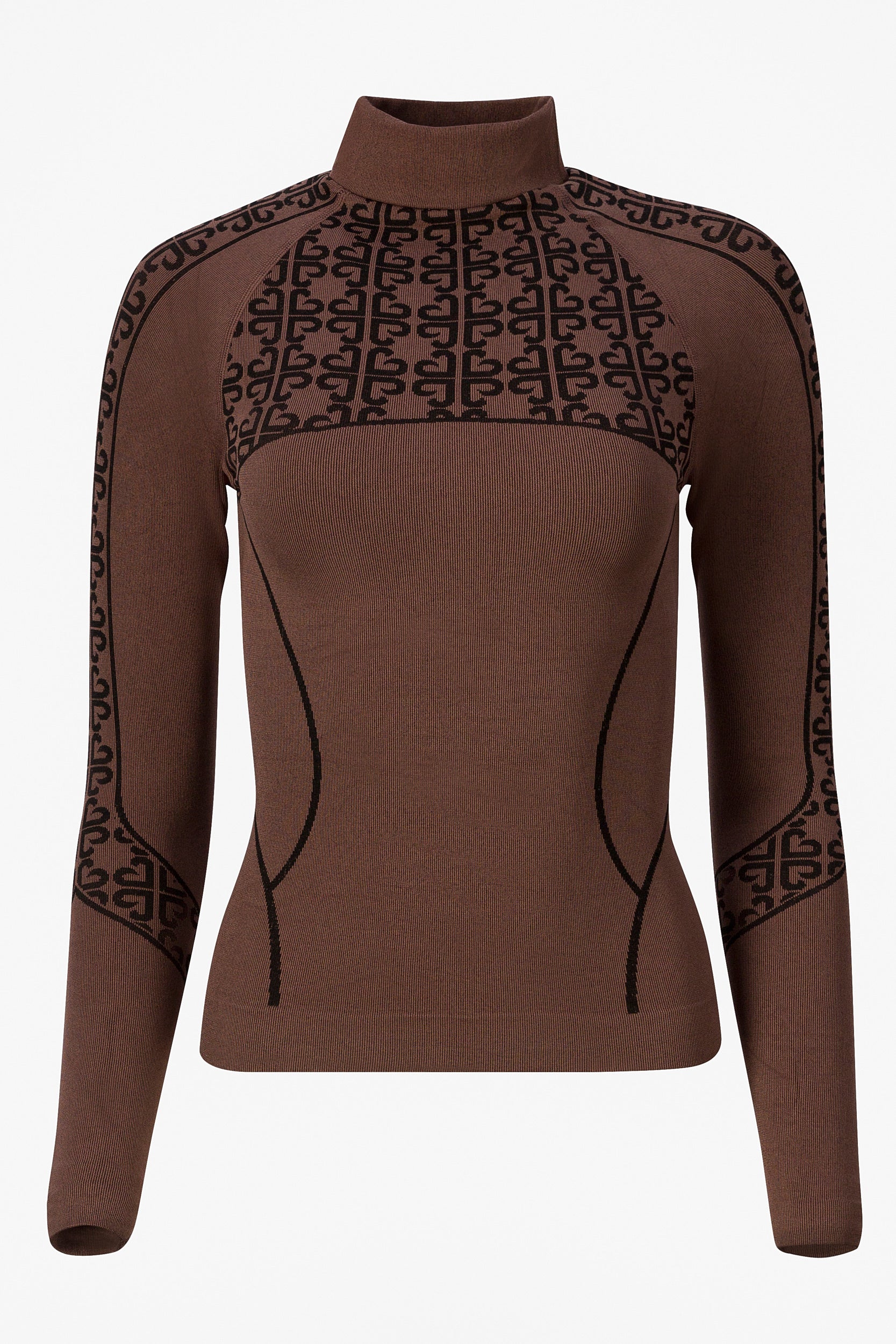 Bogas Damenrollkragenpullover Seamless, casual, braun